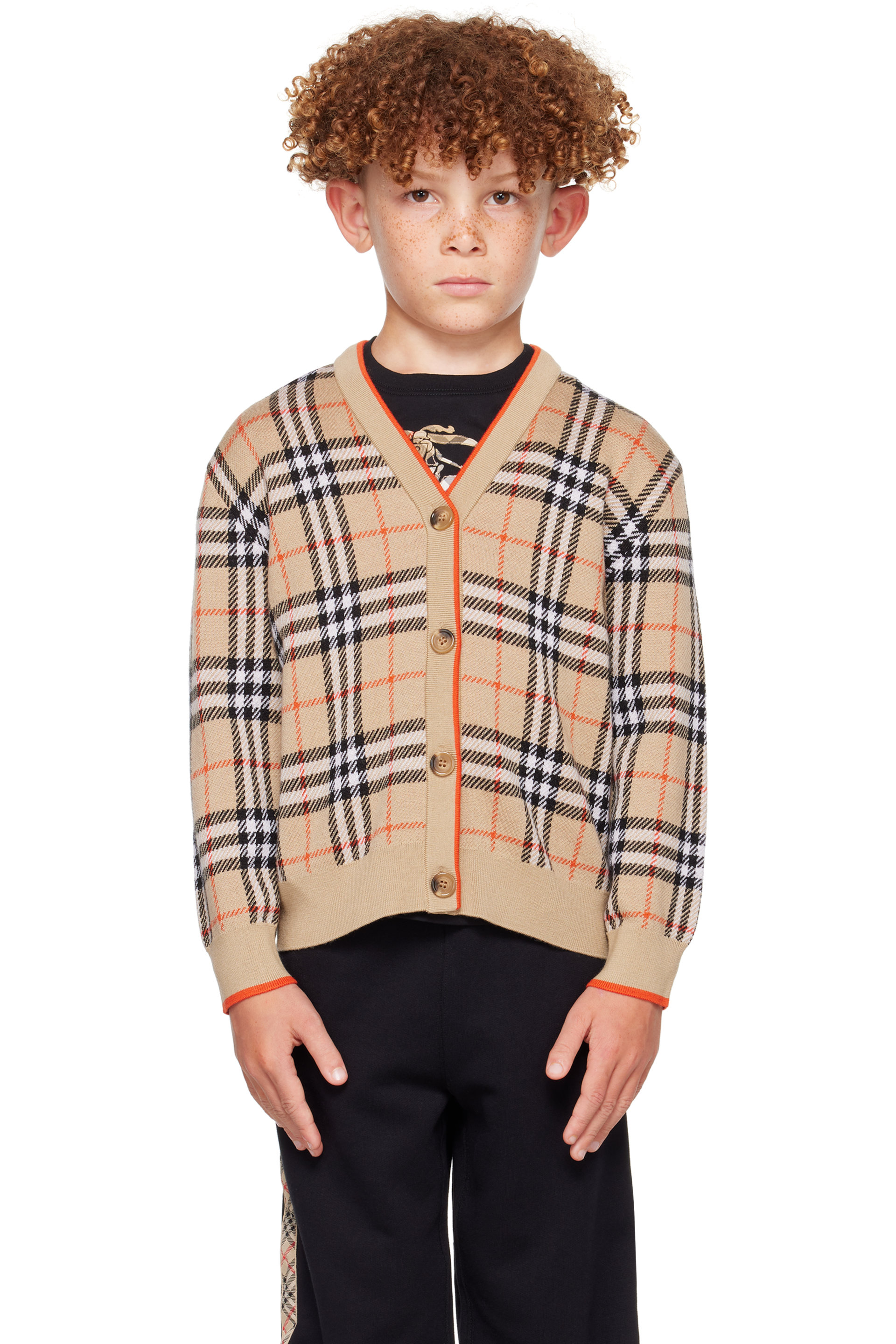 Burberry - Kids Beige Vintage Check Cardigan