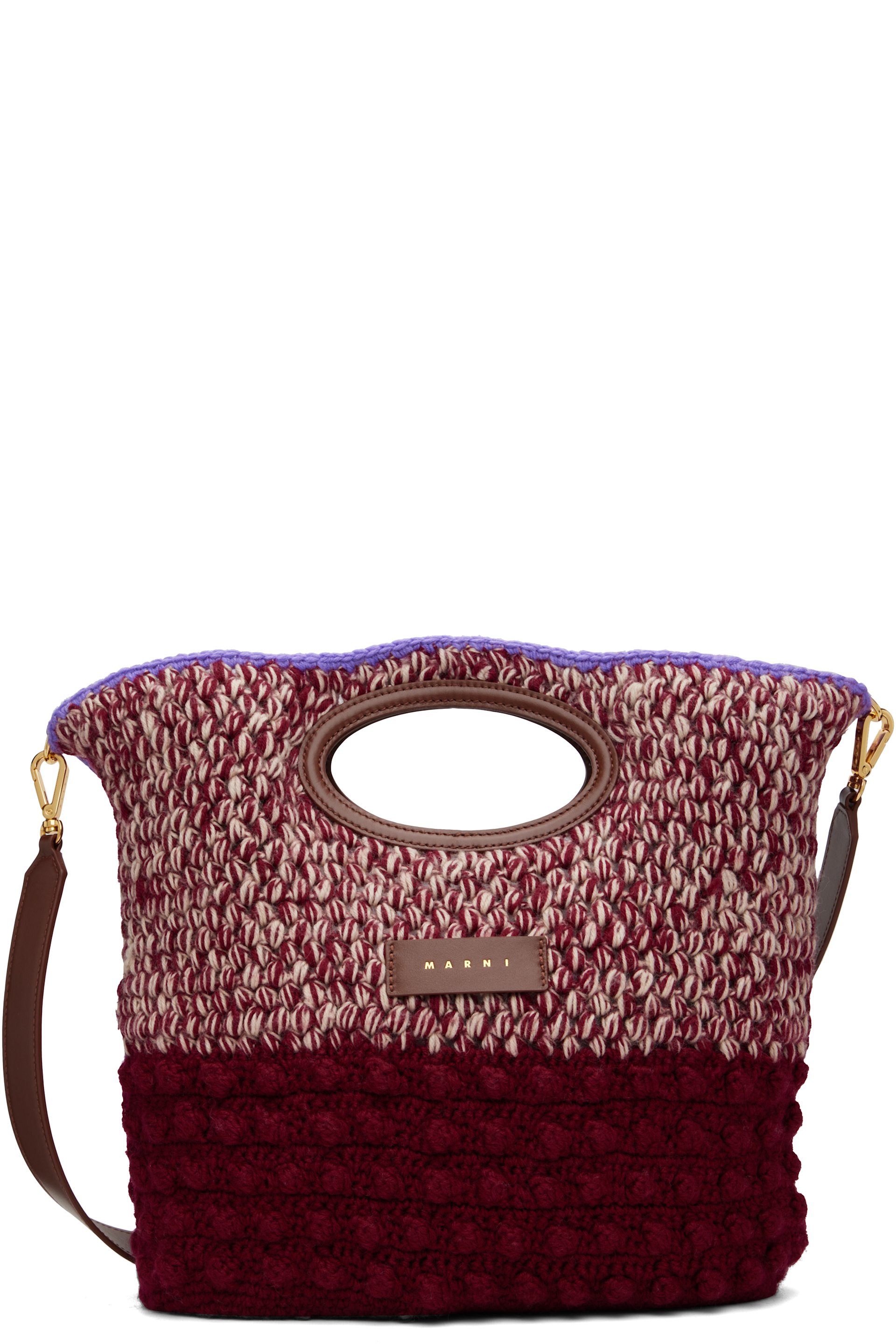 Marni - Burgundy Wool Knotty Crochet Bag
