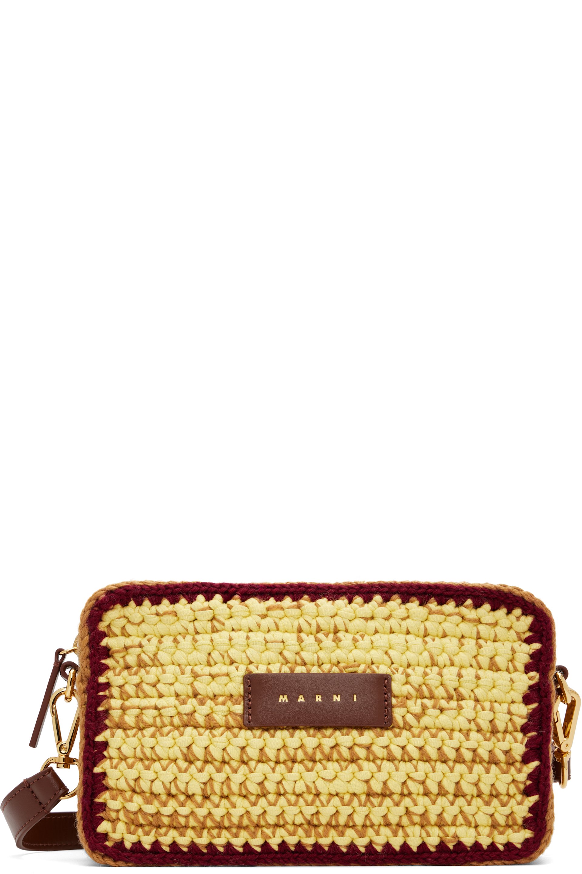 Marni - Brown & Yellow Knitted Camera Bag