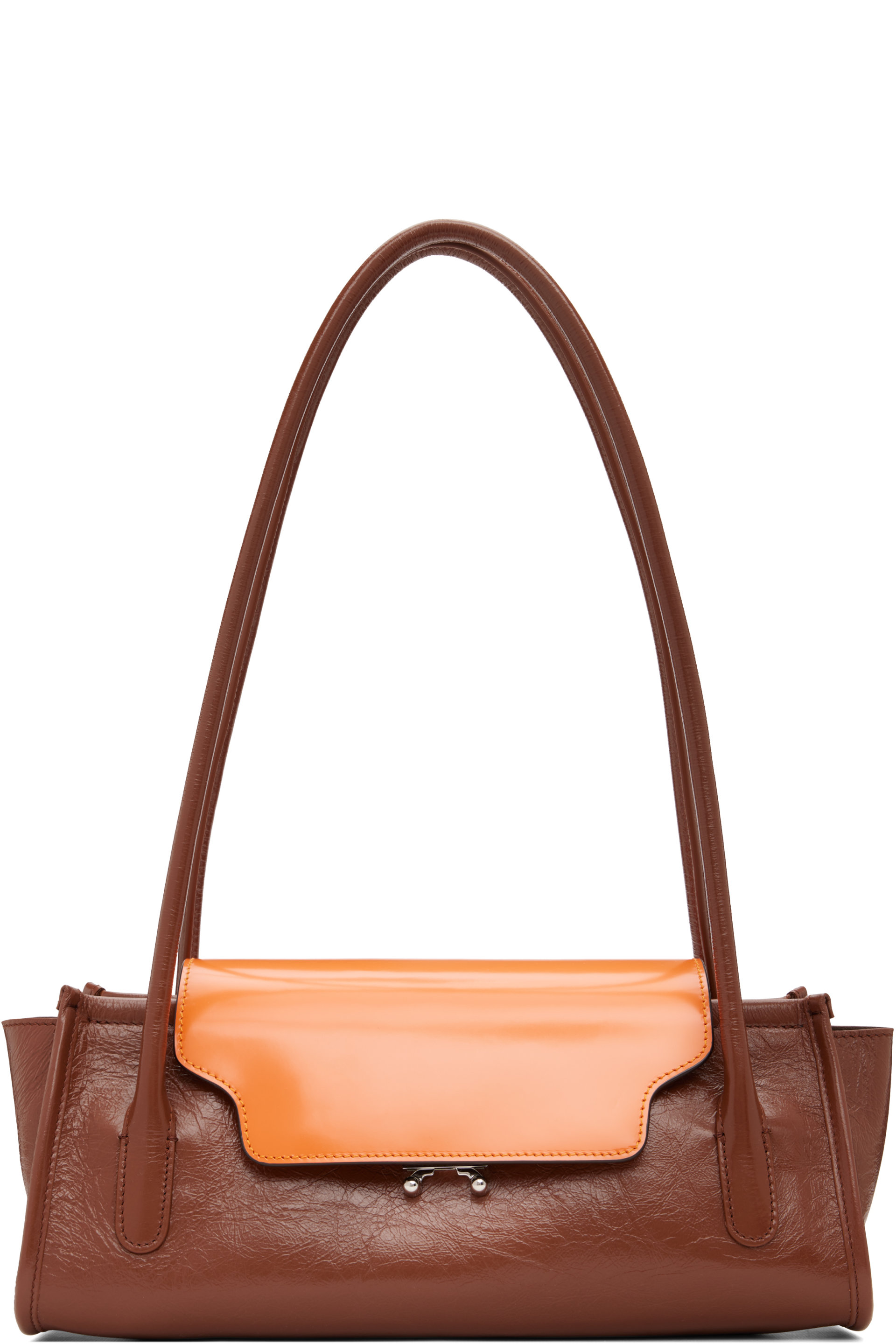 Marni - Brown & Orange Leather Trunkette Bag