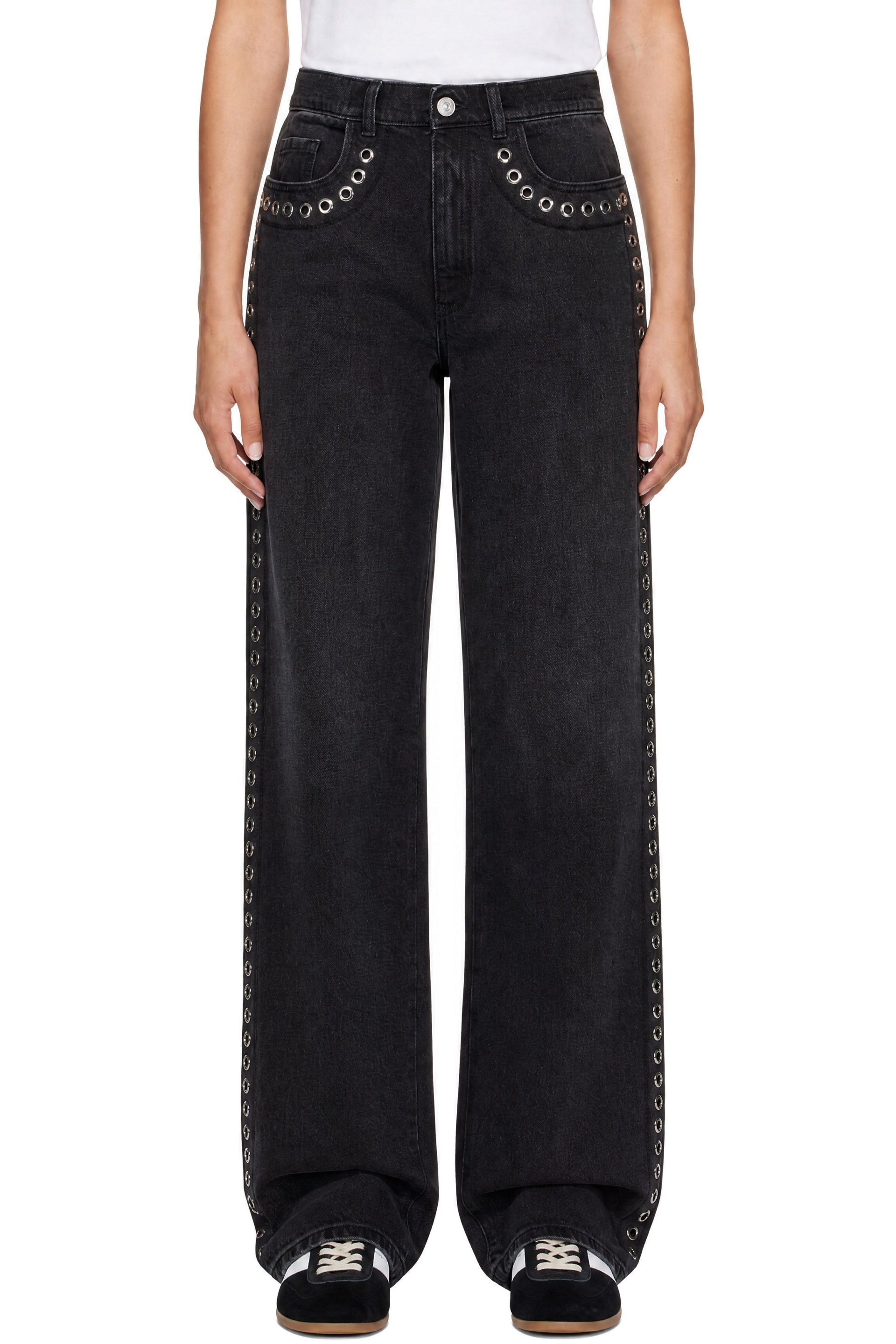 Marni - Black Studded Slightly Flare Jeans