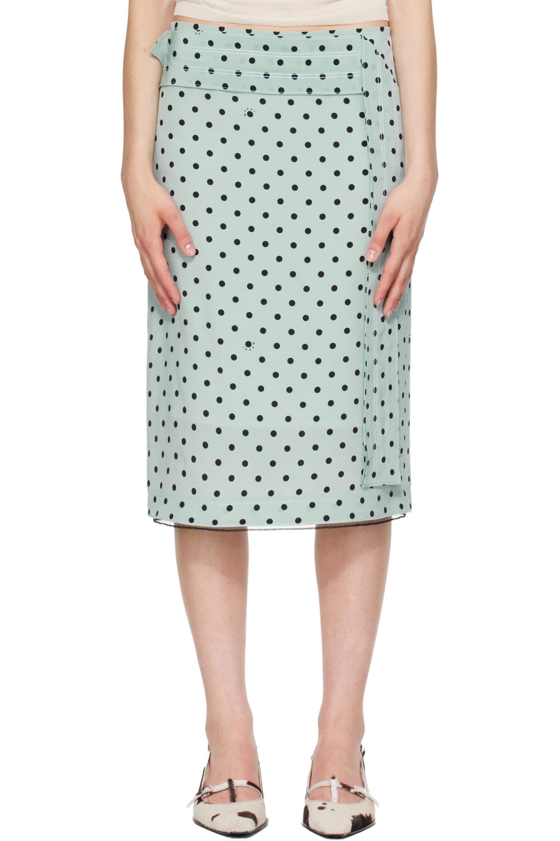 Marni - Green Polka Dots Midi Skirt