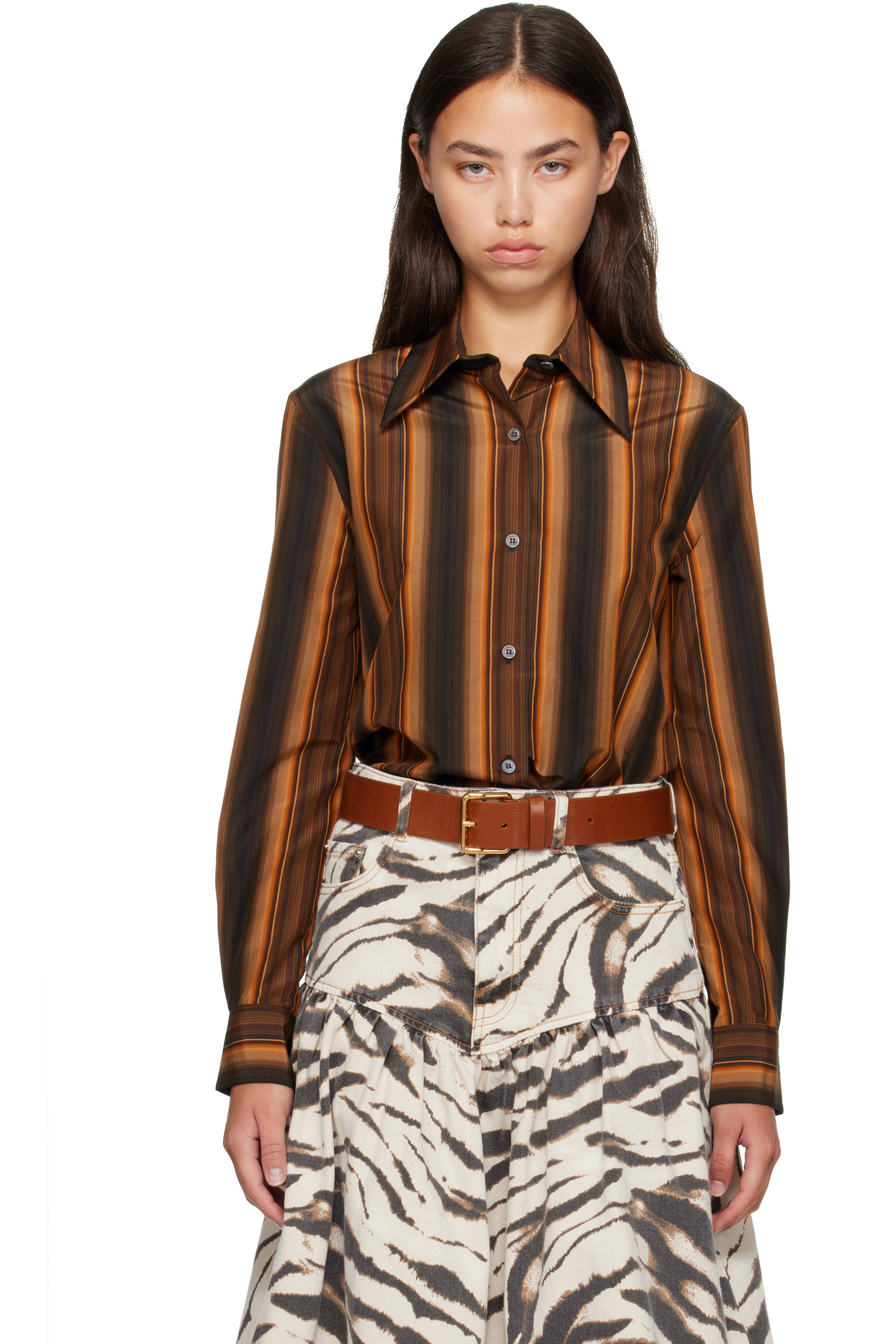 Marni - Orange Silk Shirt