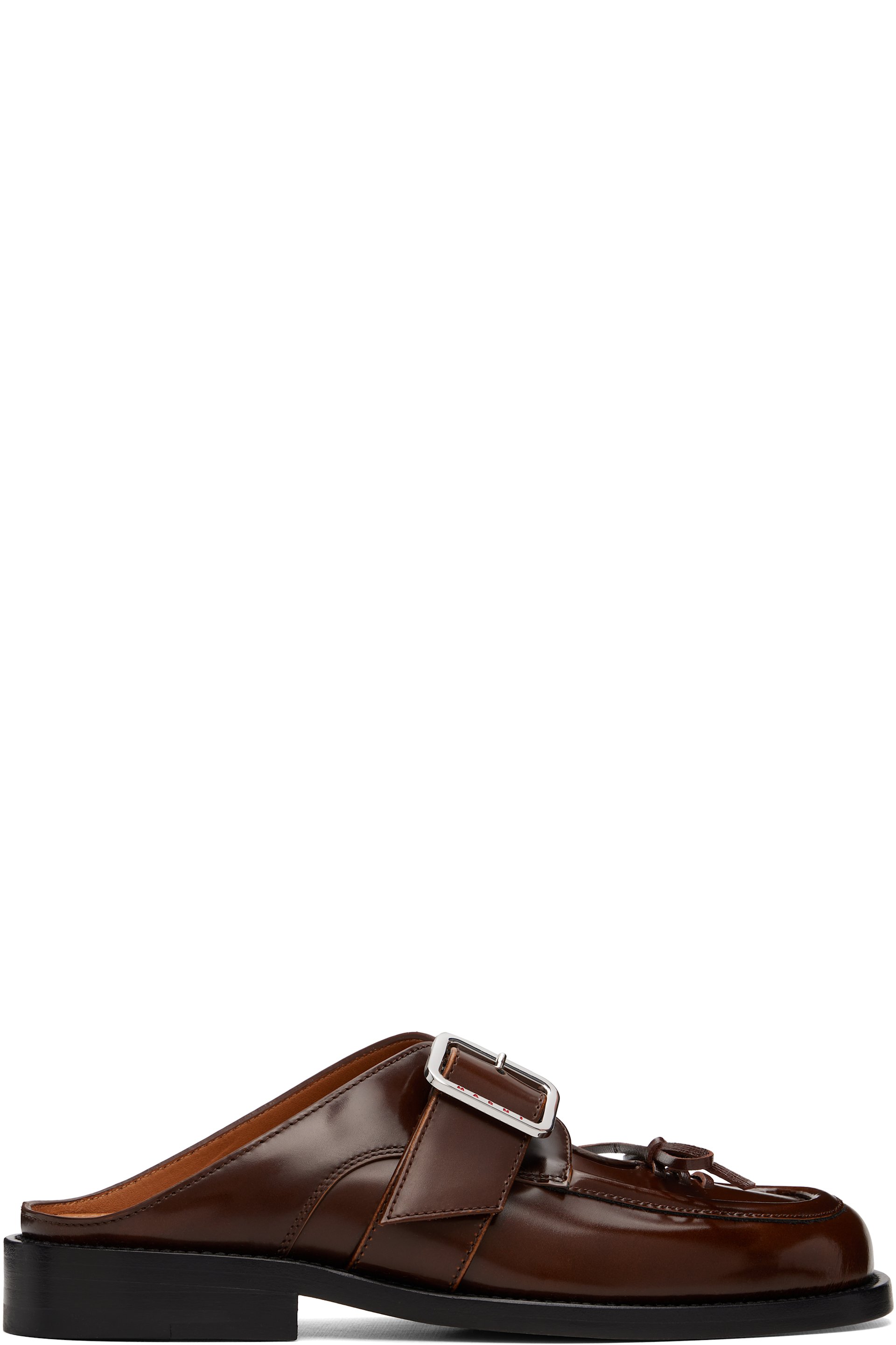 Marni - Brown Buckle Sabot Loafers