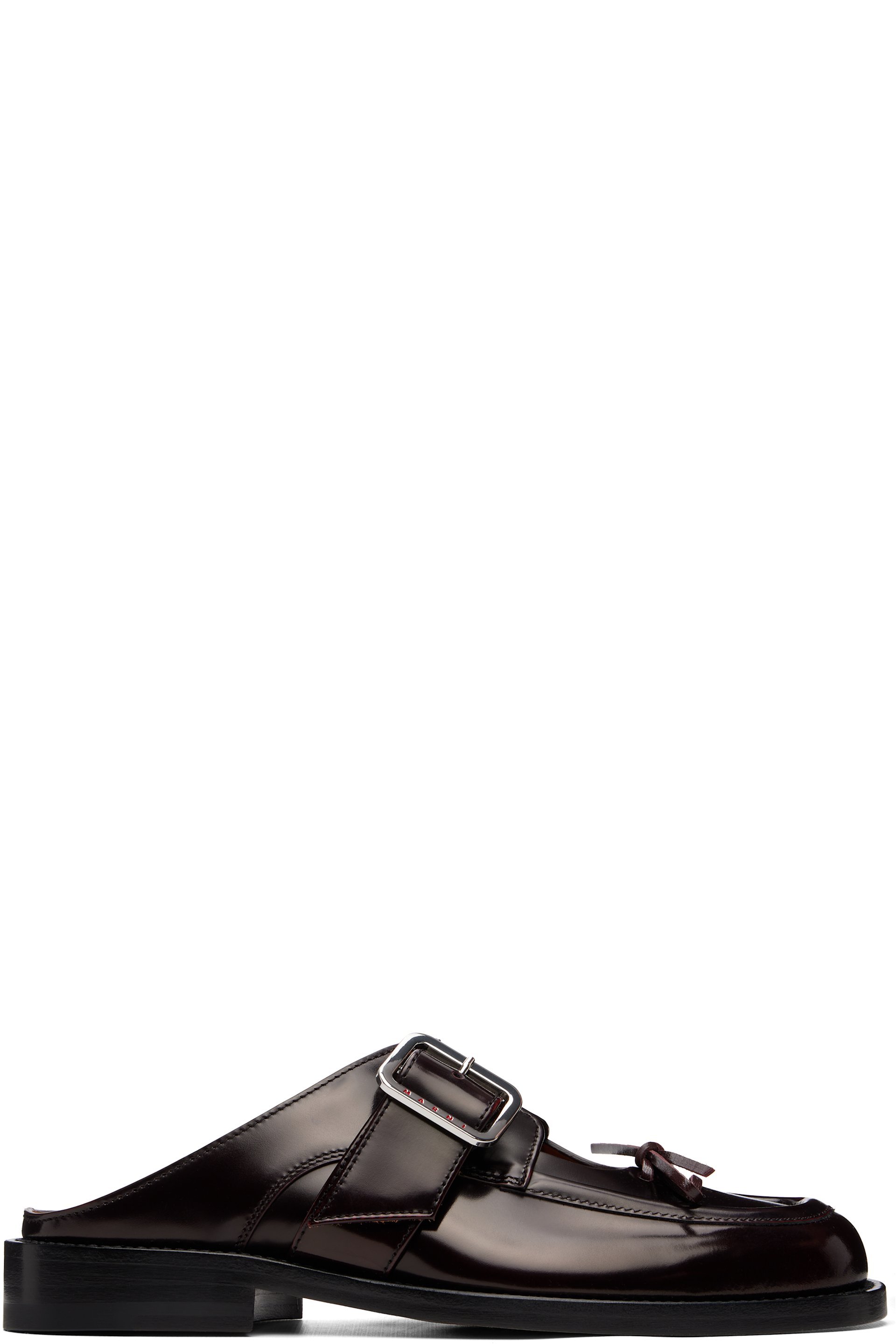Marni - Burgundy Bambi Buckle Slip-on Loafers
