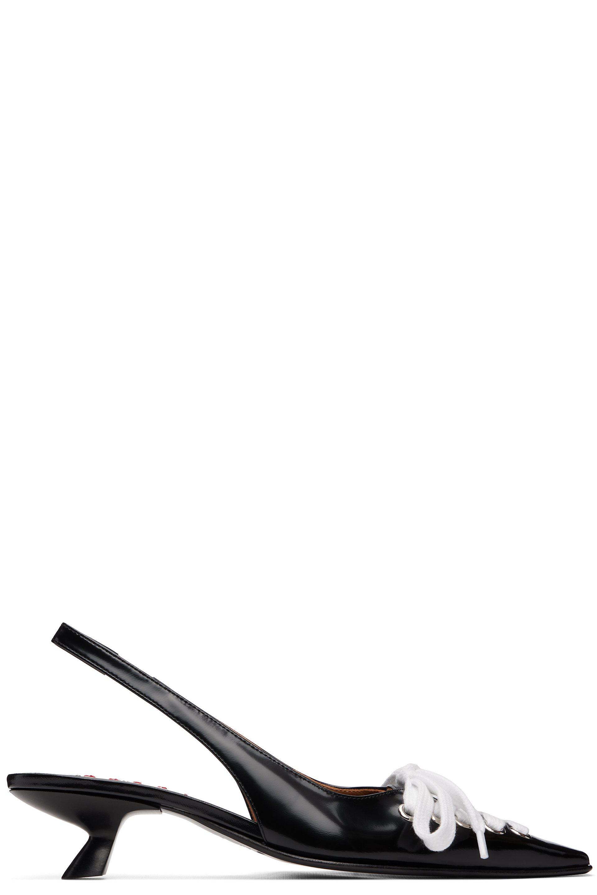 Marni - Black Kat Slingback Kitten Heels
