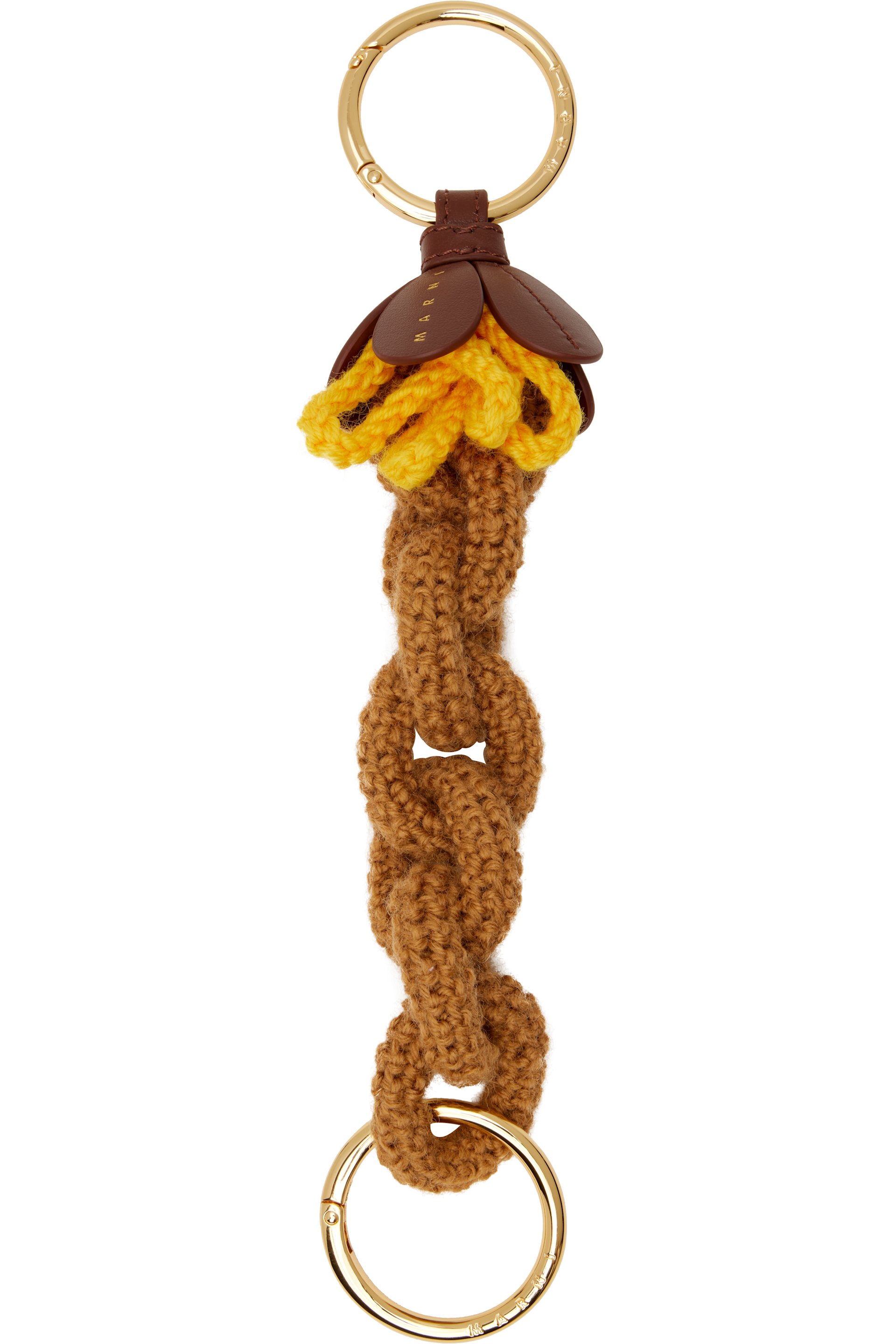 Marni - Tan & Brown Knit Bag Charm