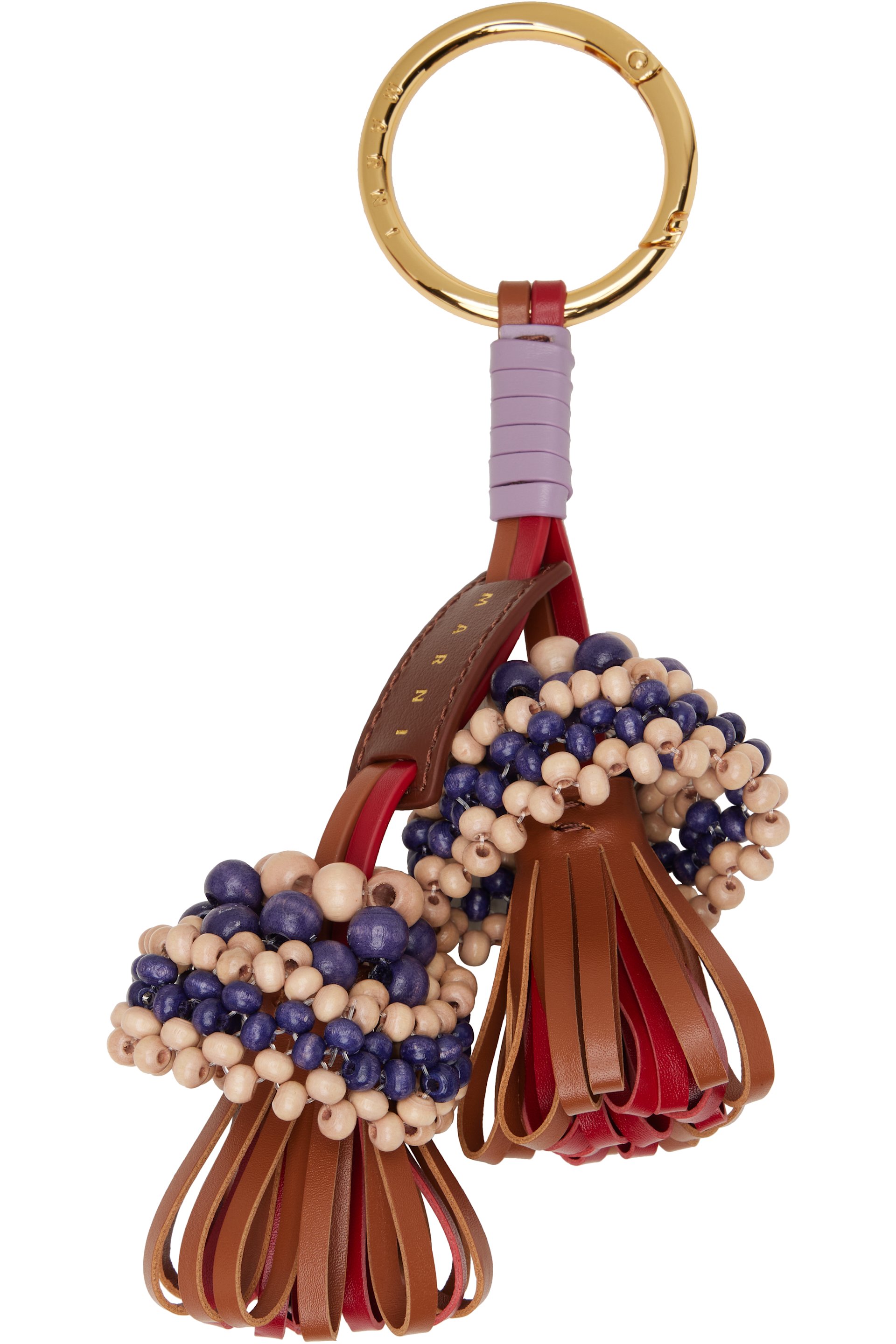 Marni - Brown & Purple Beaded Bag Charm
