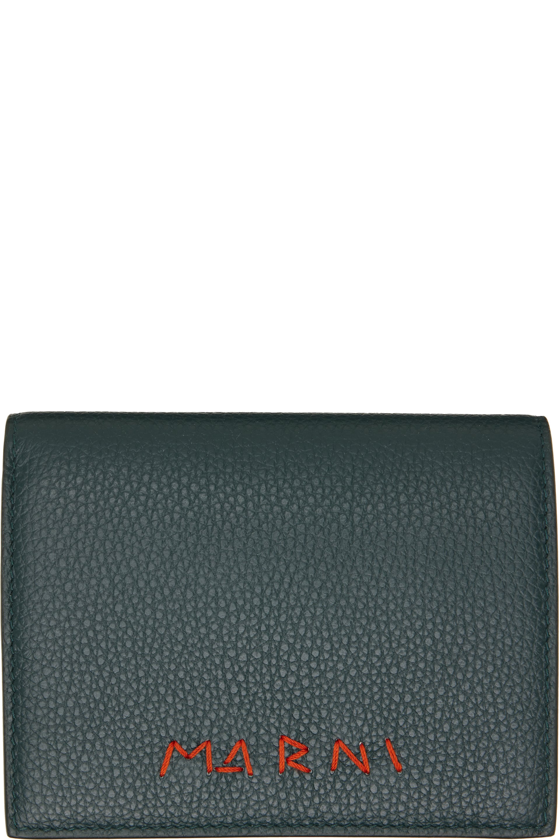 Marni - 绿色 Marni Mending Leather 钱包
