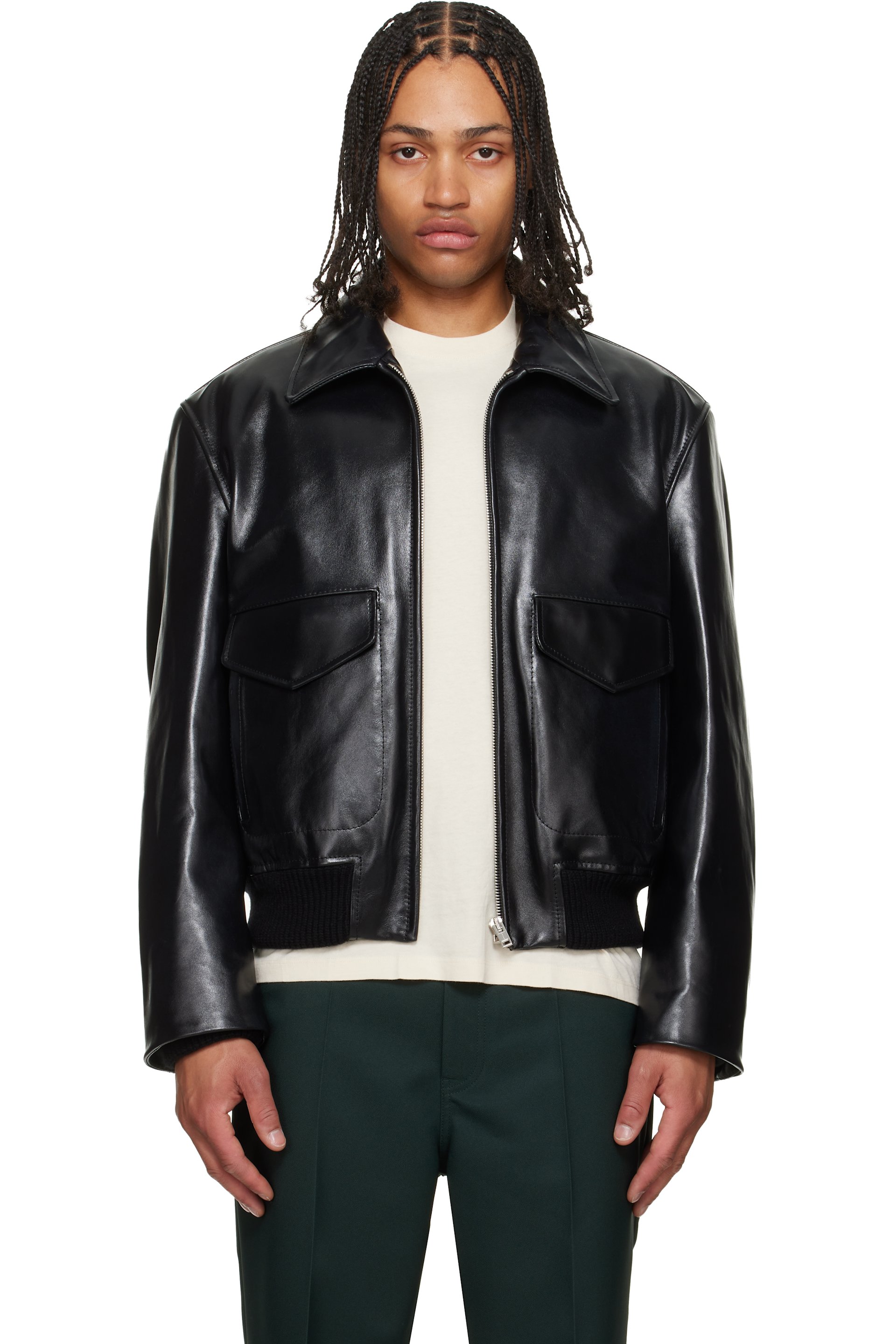 Marni - Black Buffed Leather Jacket