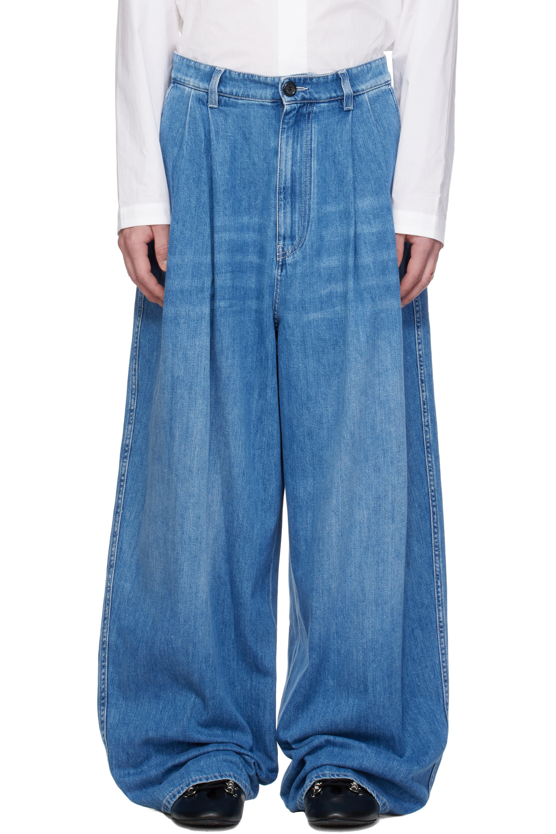 Marni - Blue Pleated Jeans