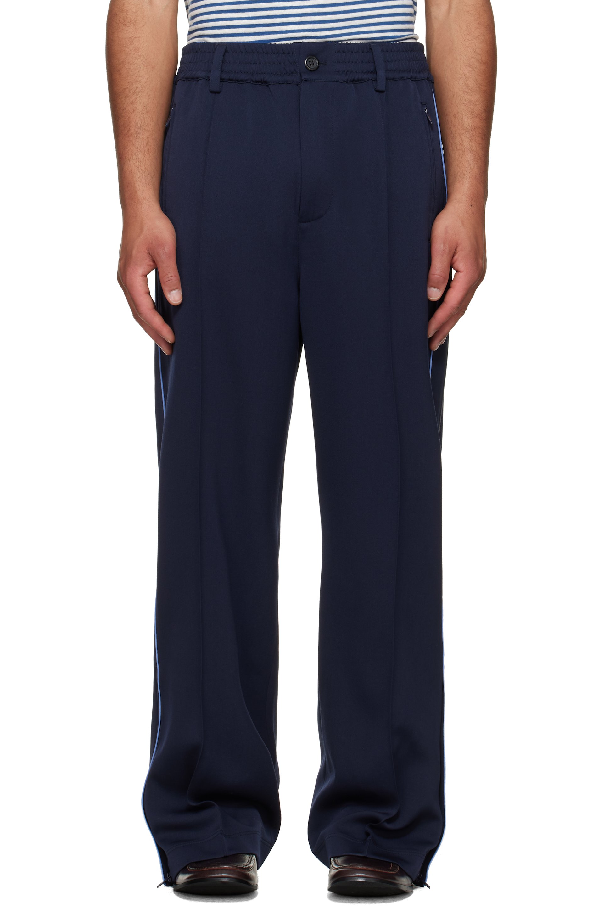 Marni - 海军蓝 Piped Wool Twill 长裤