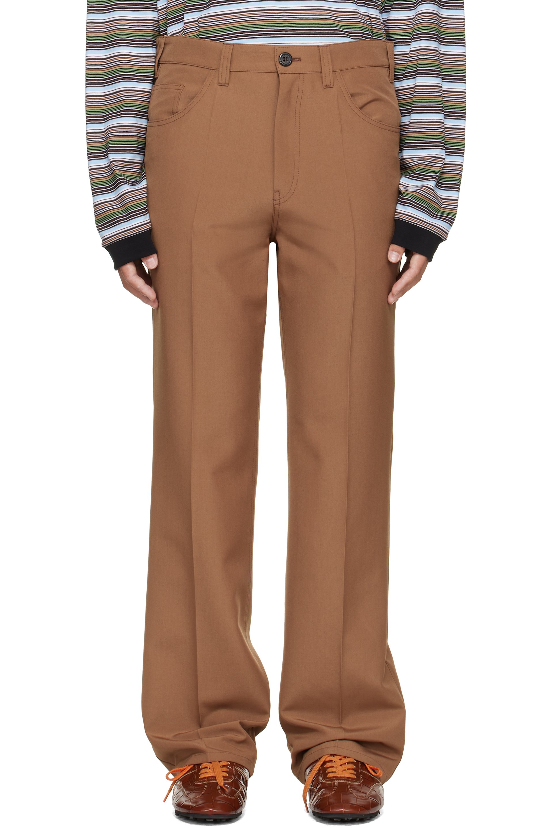 Marni - Brown Virgin Wool Trousers