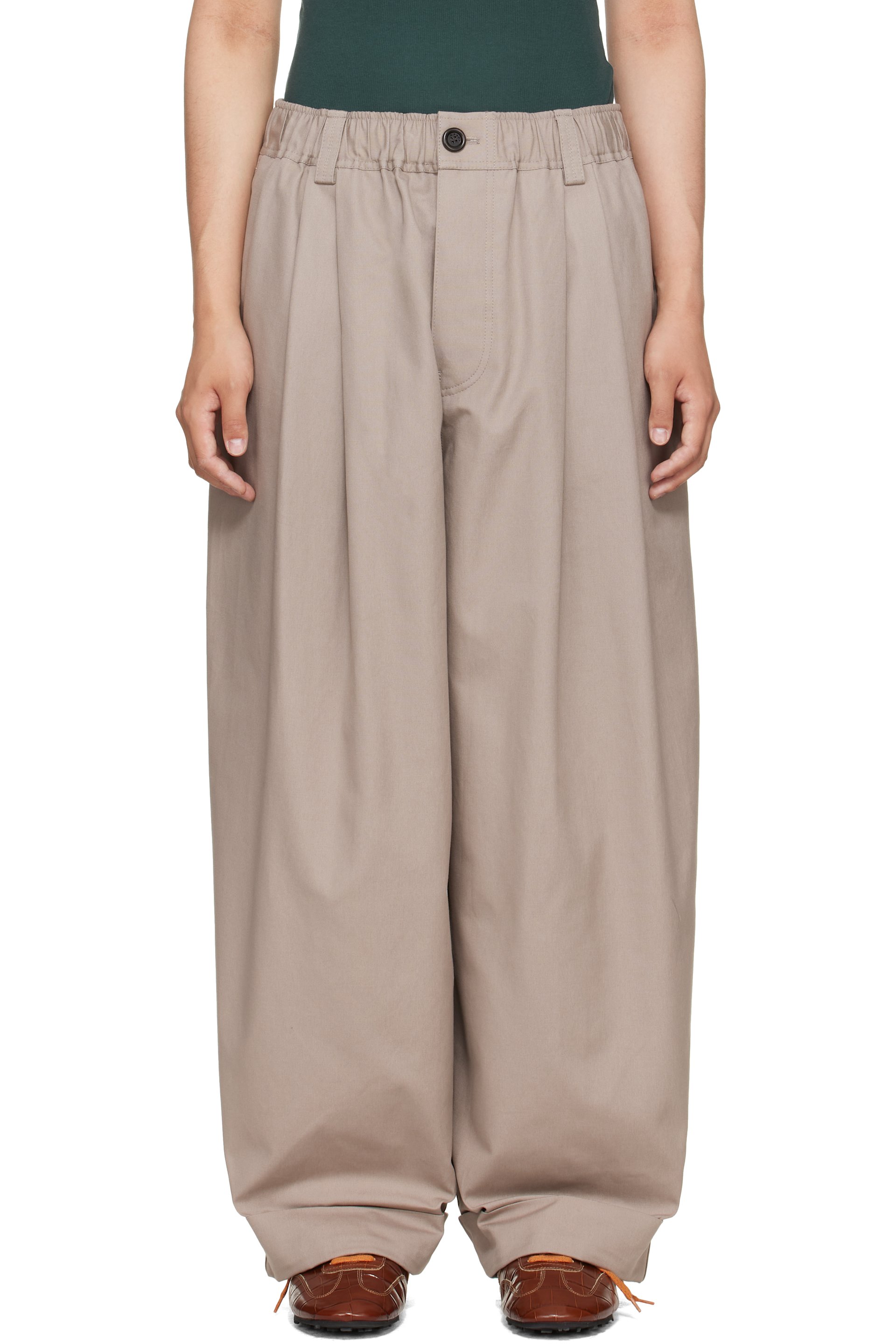 Marni - Pantalon gris à plis