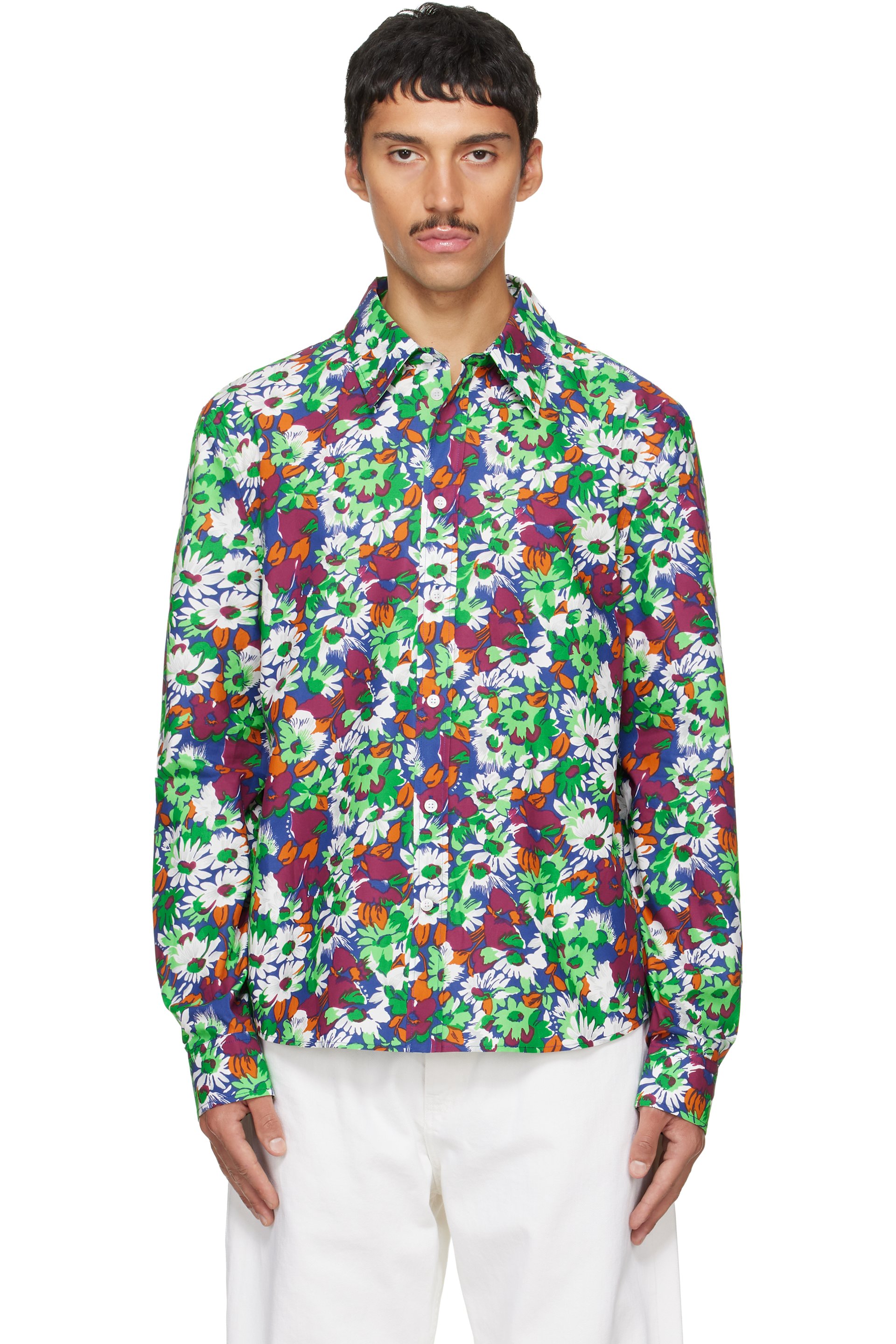 Marni - Blue Pop Flowers Print Shirt