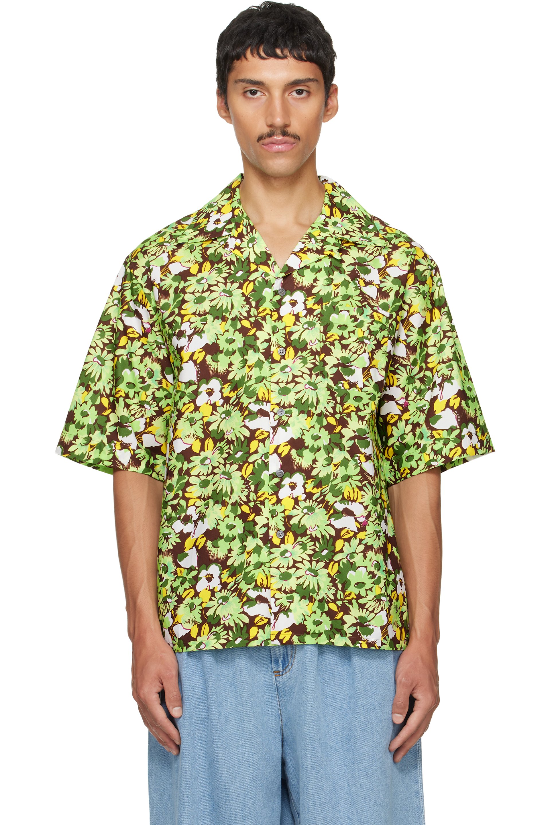 Marni - Green Pop Flowers Print Shirt