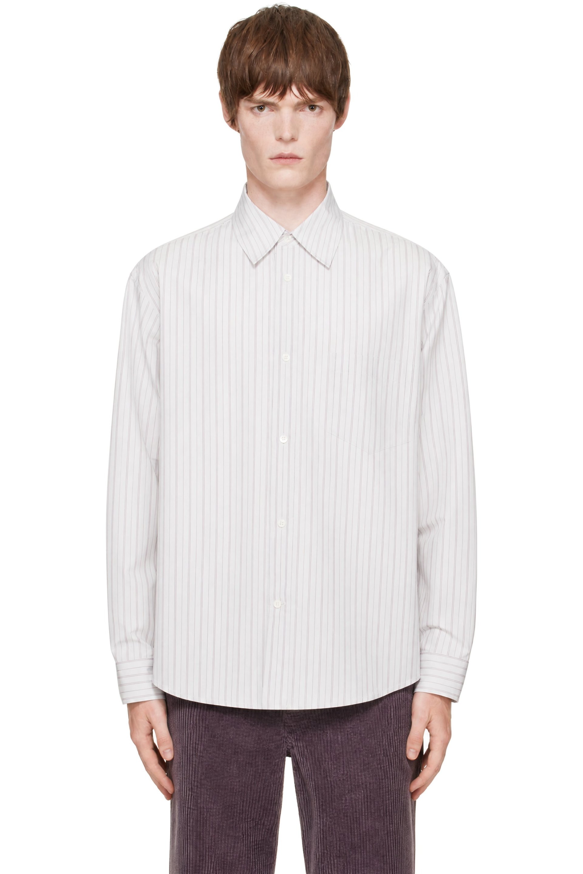 Marni - White Techno Poplin Thin Stripe Shirt