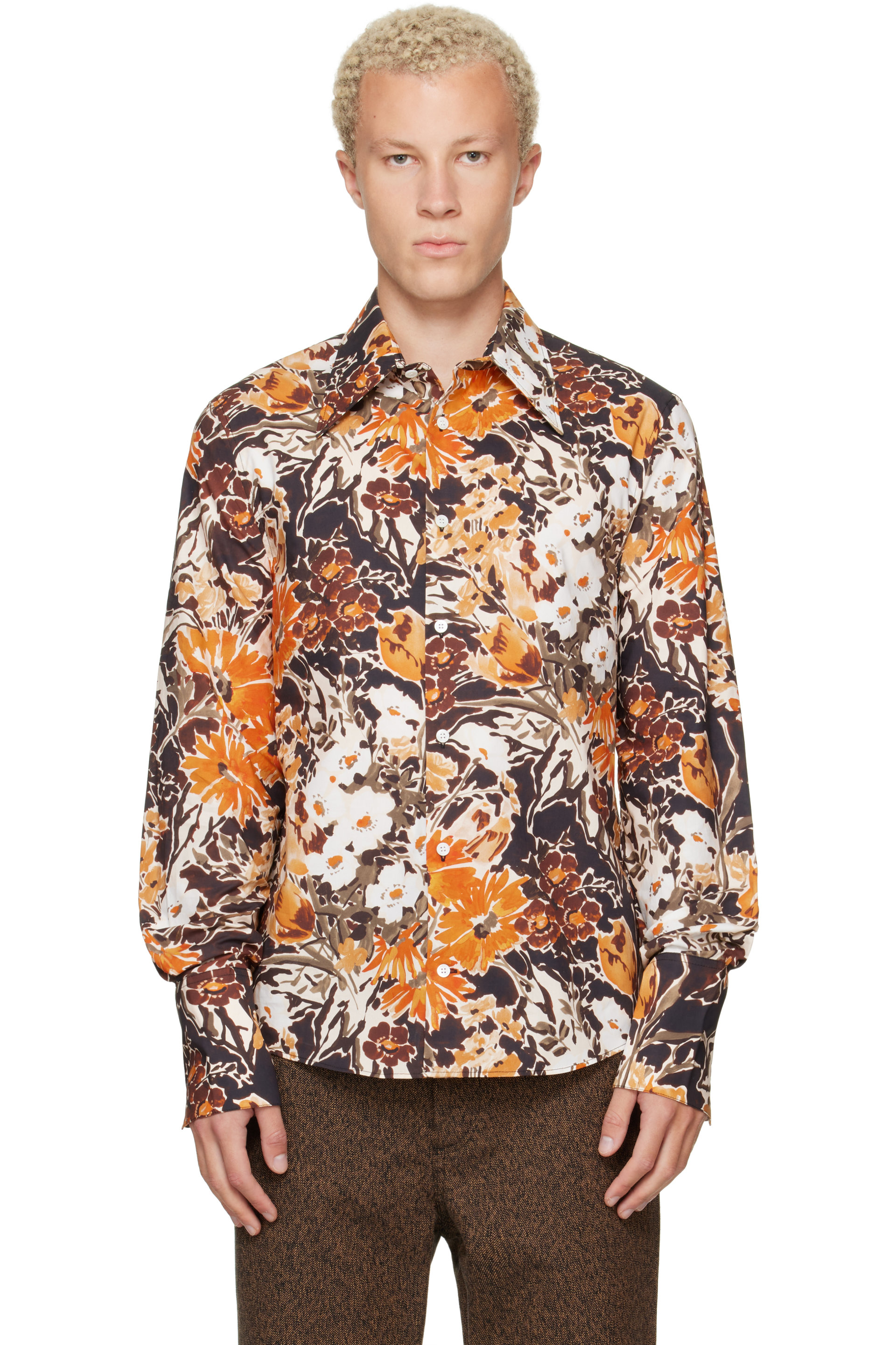 Marni - Black & Orange Floral Shirt