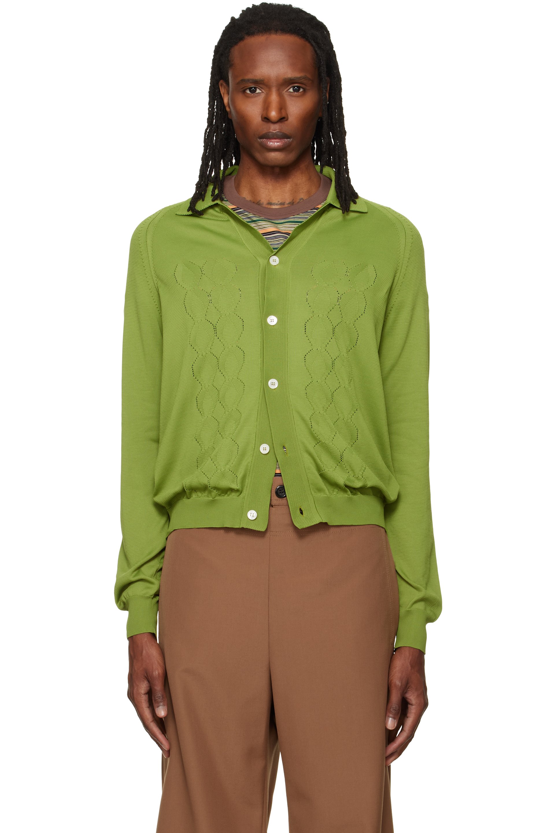 Marni - Green Pointelle Cardigan
