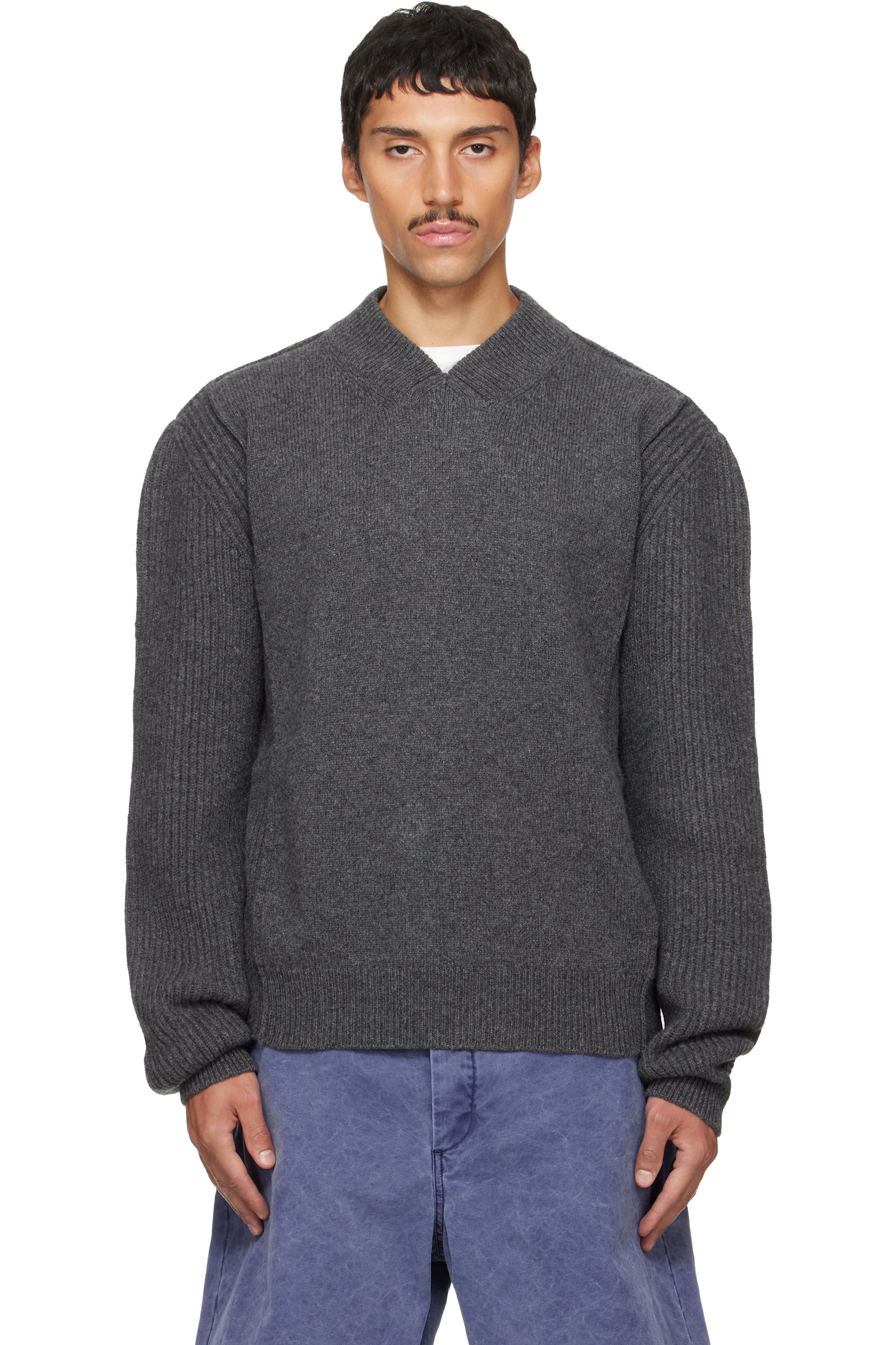 Marni - Gray V Neck Sweater