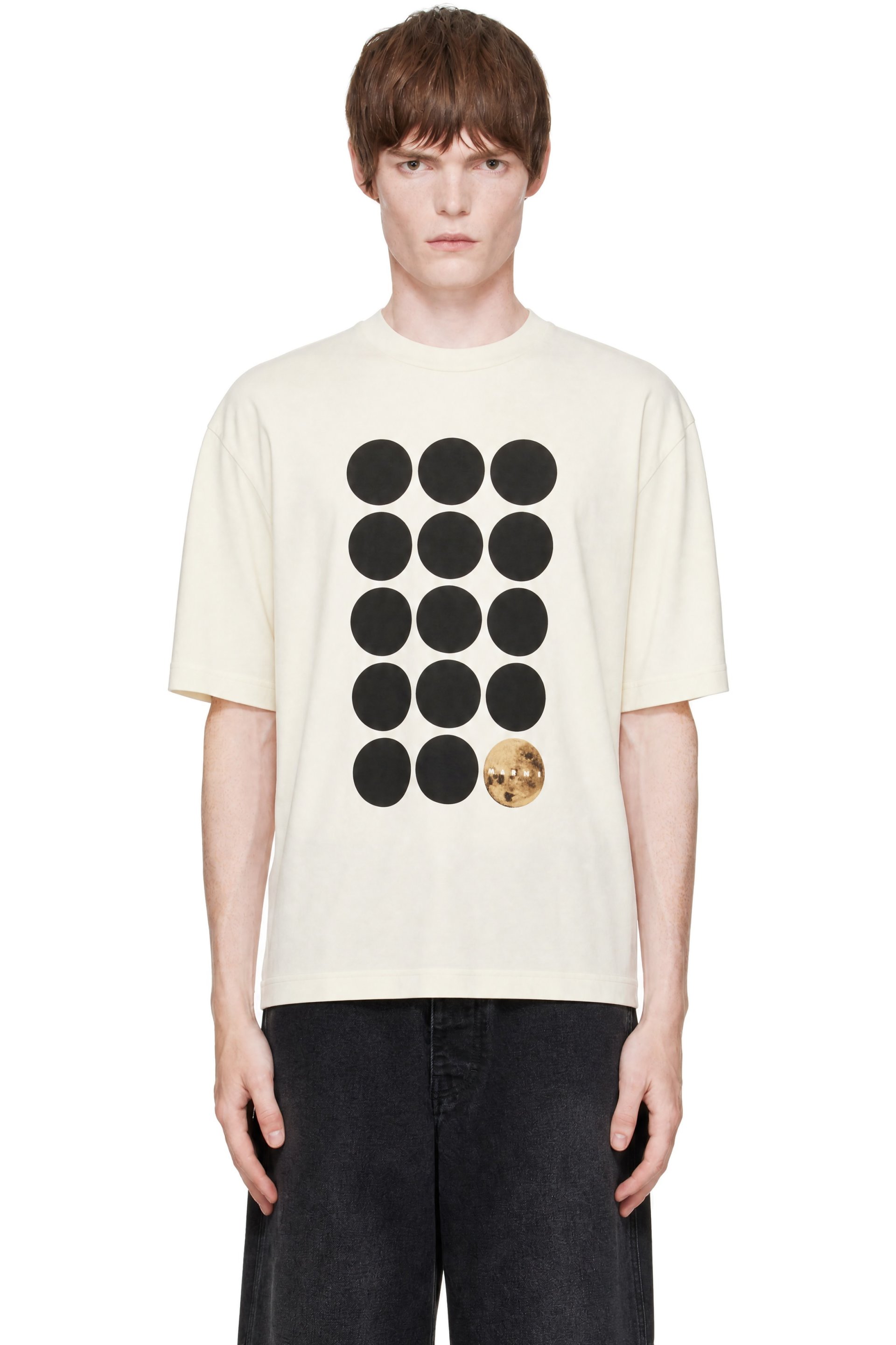 Marni - White Cotton Planet Print T-shirt