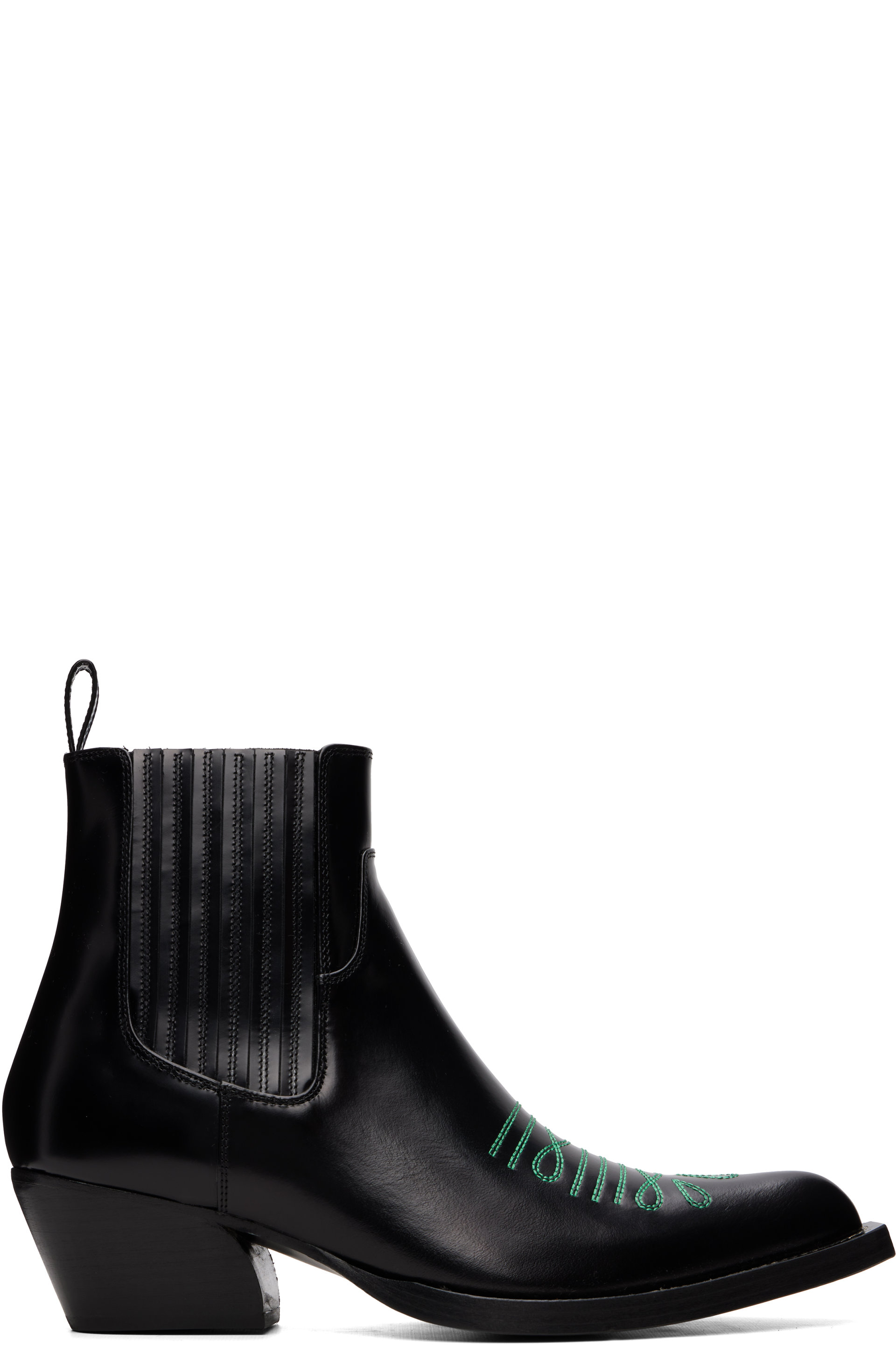 Marni - Black Embroidered Chelsea Boots