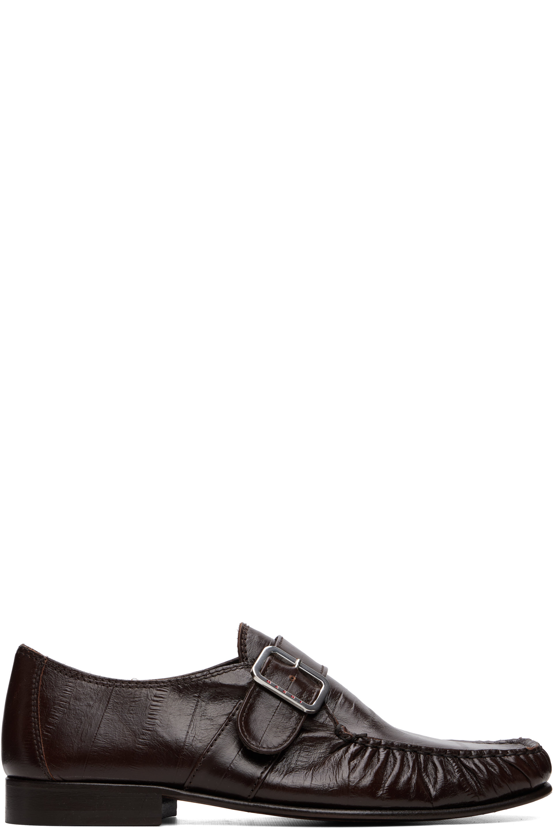 Marni - Brown Eel-Effect Leather Wallabee Loafers