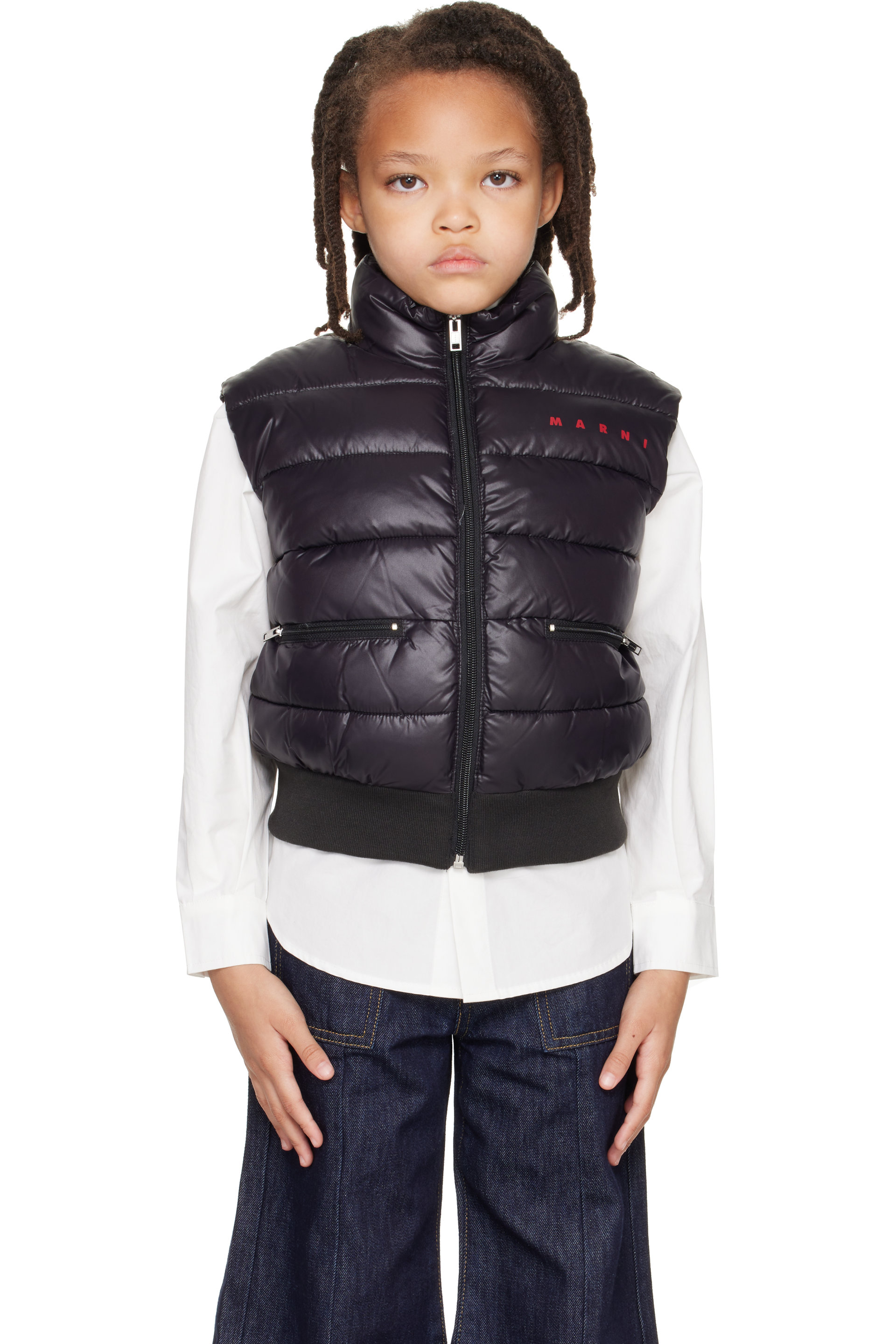 Marni - 黑色 Nylon Puffer 儿童马甲