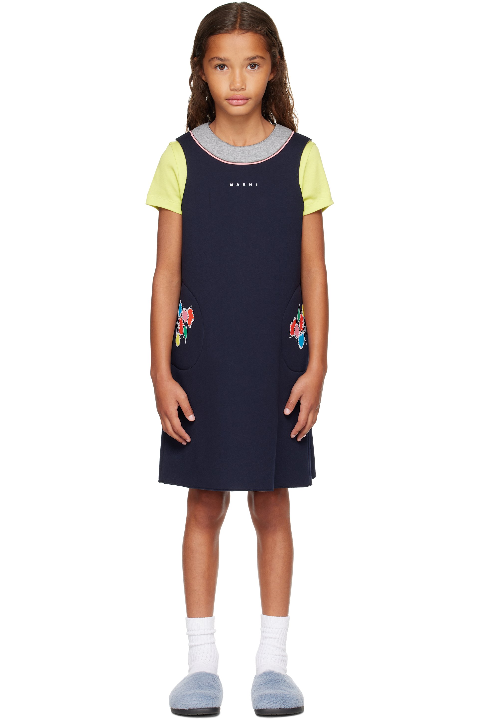 Marni - Kids Navy Jersey Dress