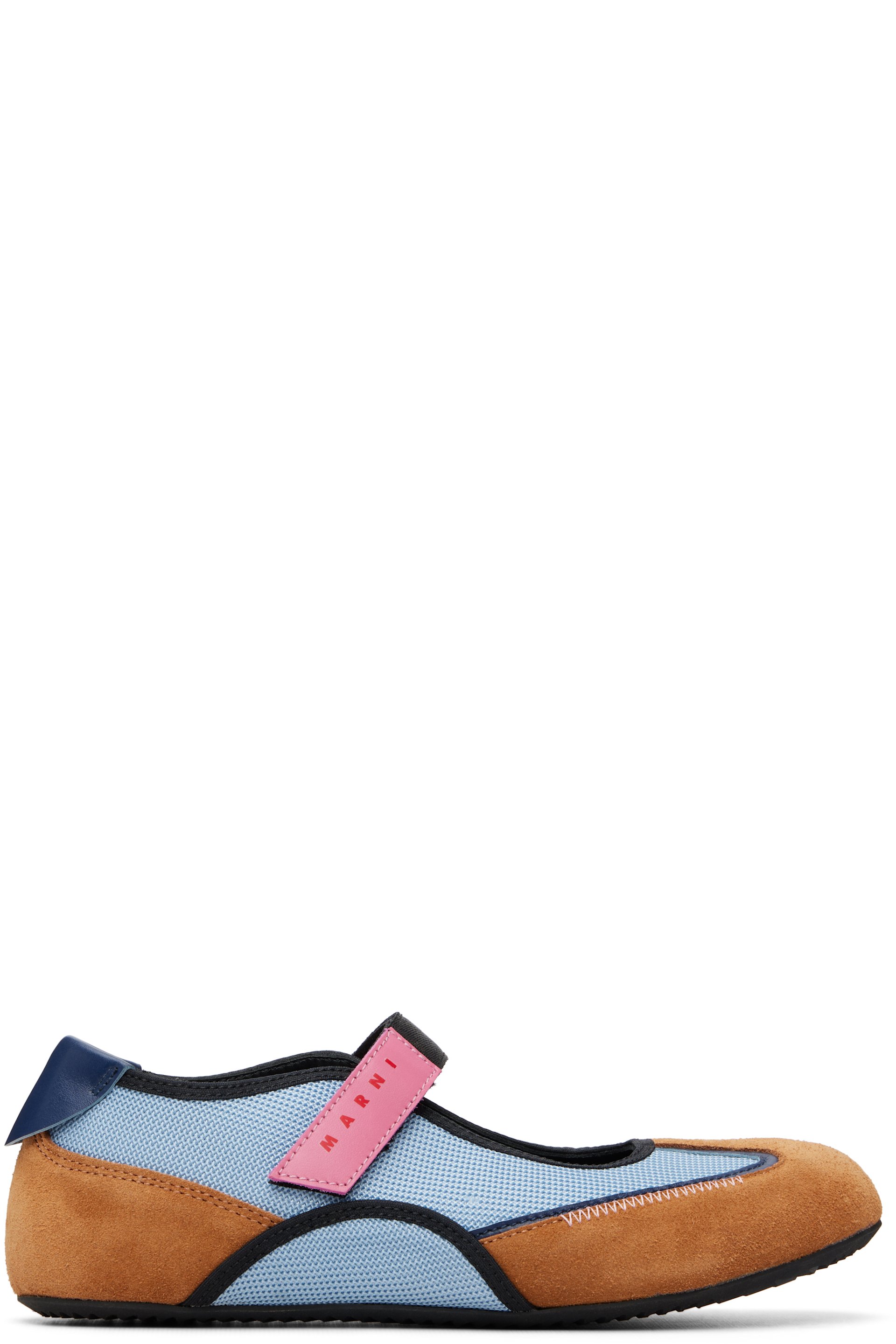 Marni - Big Kids Blue Mary Jane Sneakers