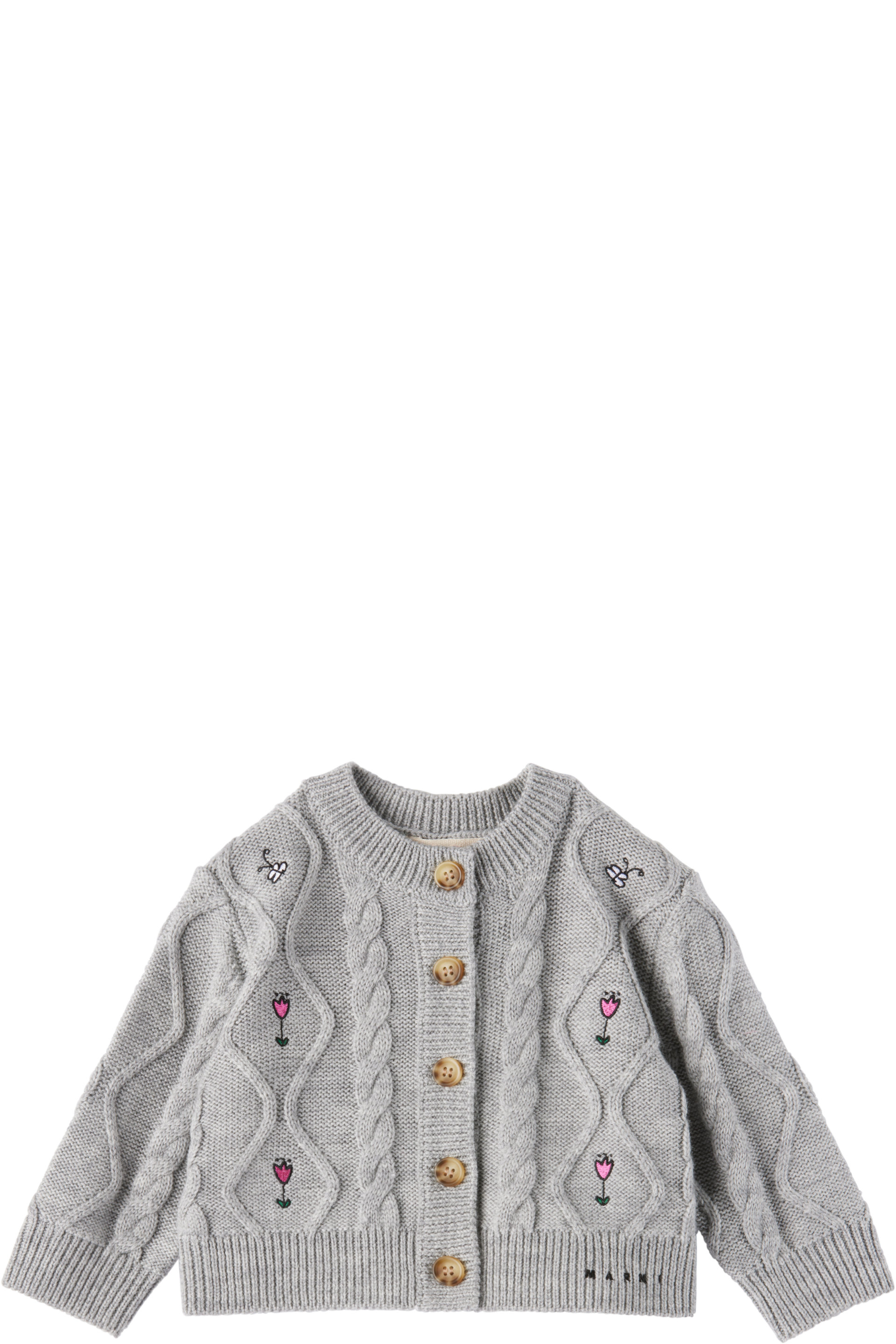 Marni - Baby Gray Cable Knit Cardigan