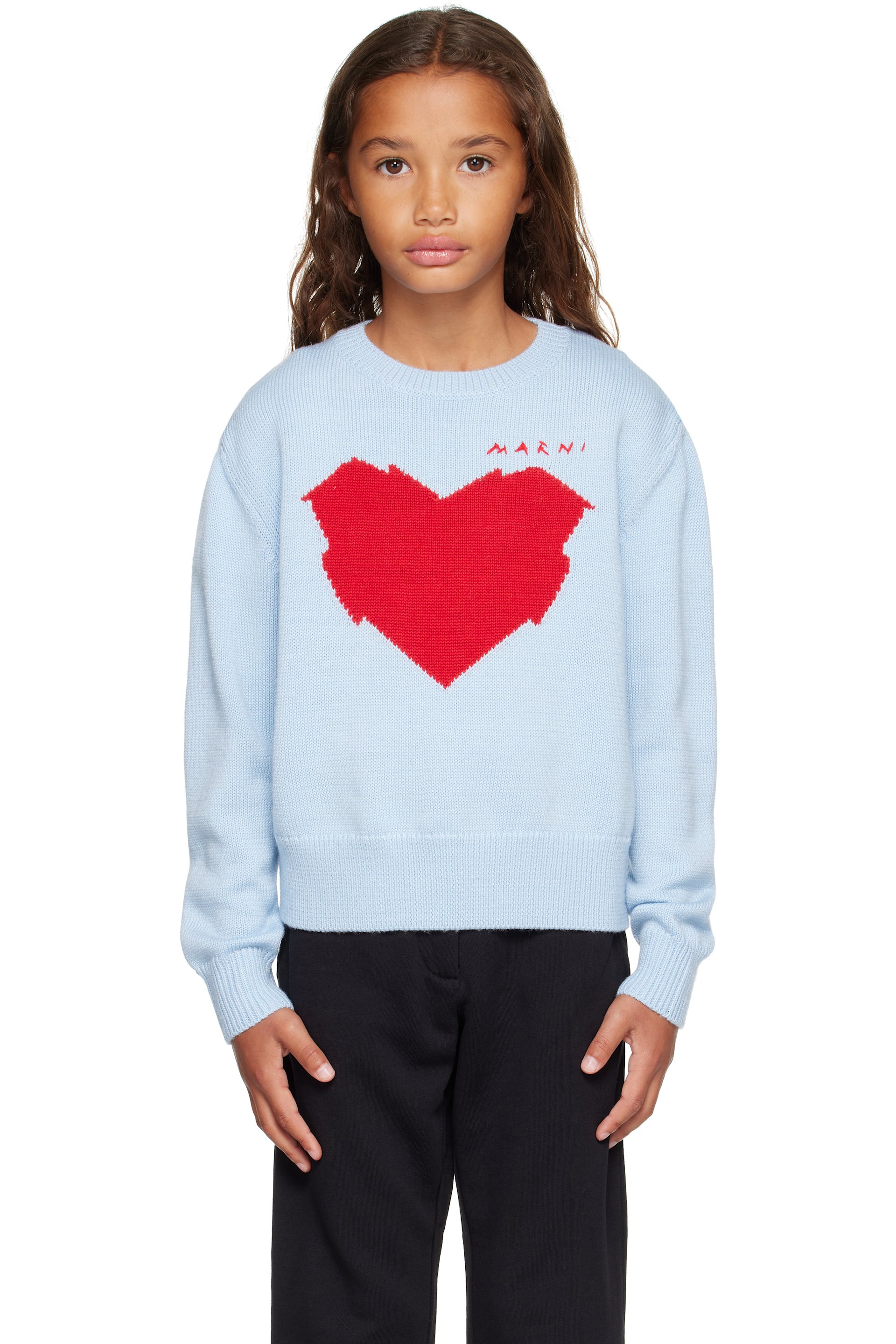 Marni - Kids Blue Graphic Sweater