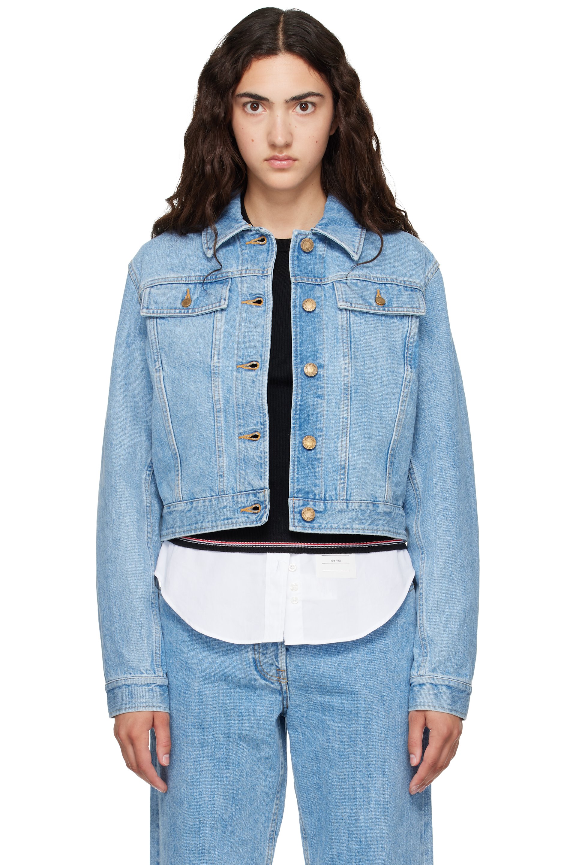 Thom Browne - Blue Shrunken Selvedge Denim Jacket