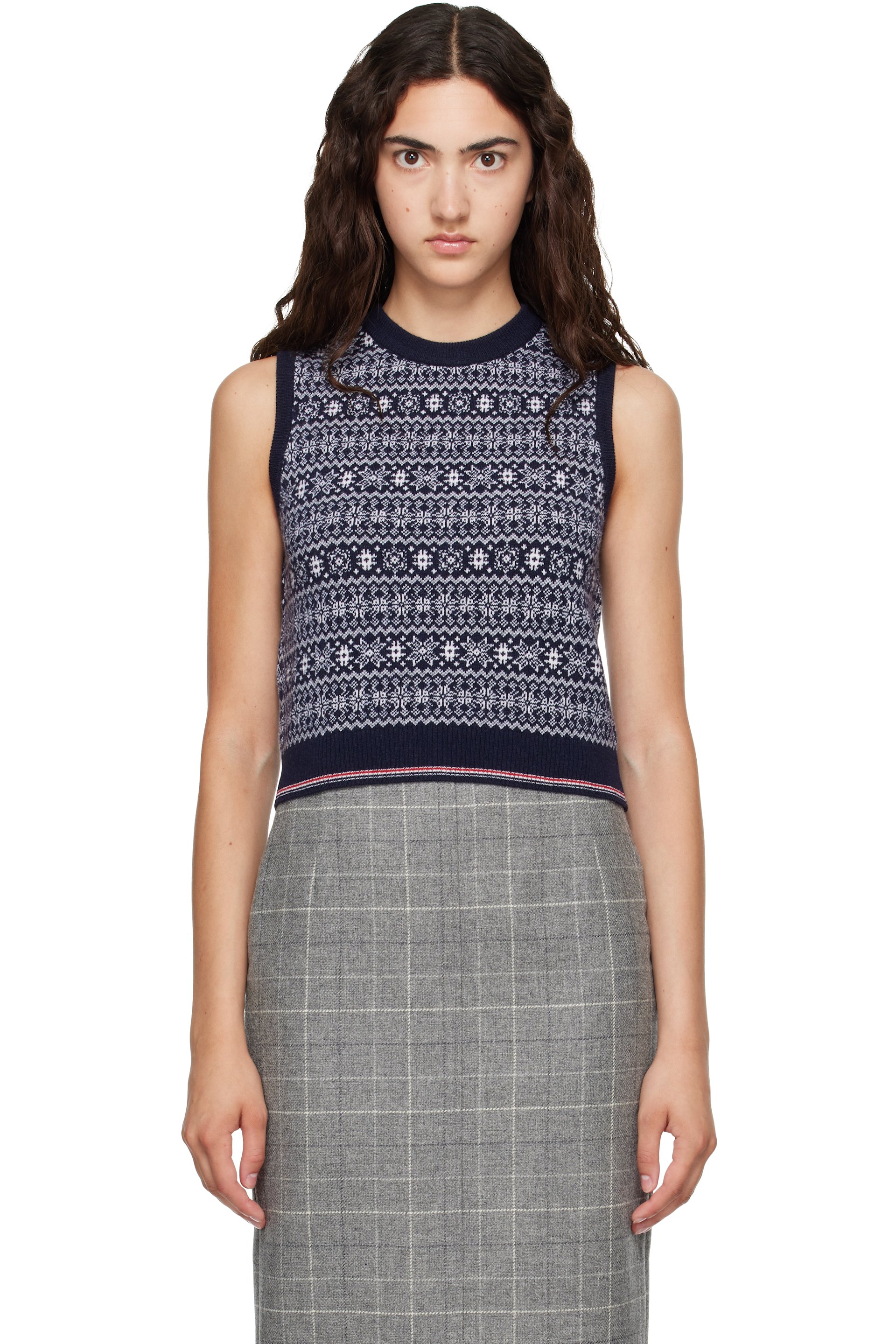 Thom Browne - Navy Fairisle Jacquard Wool Sweater