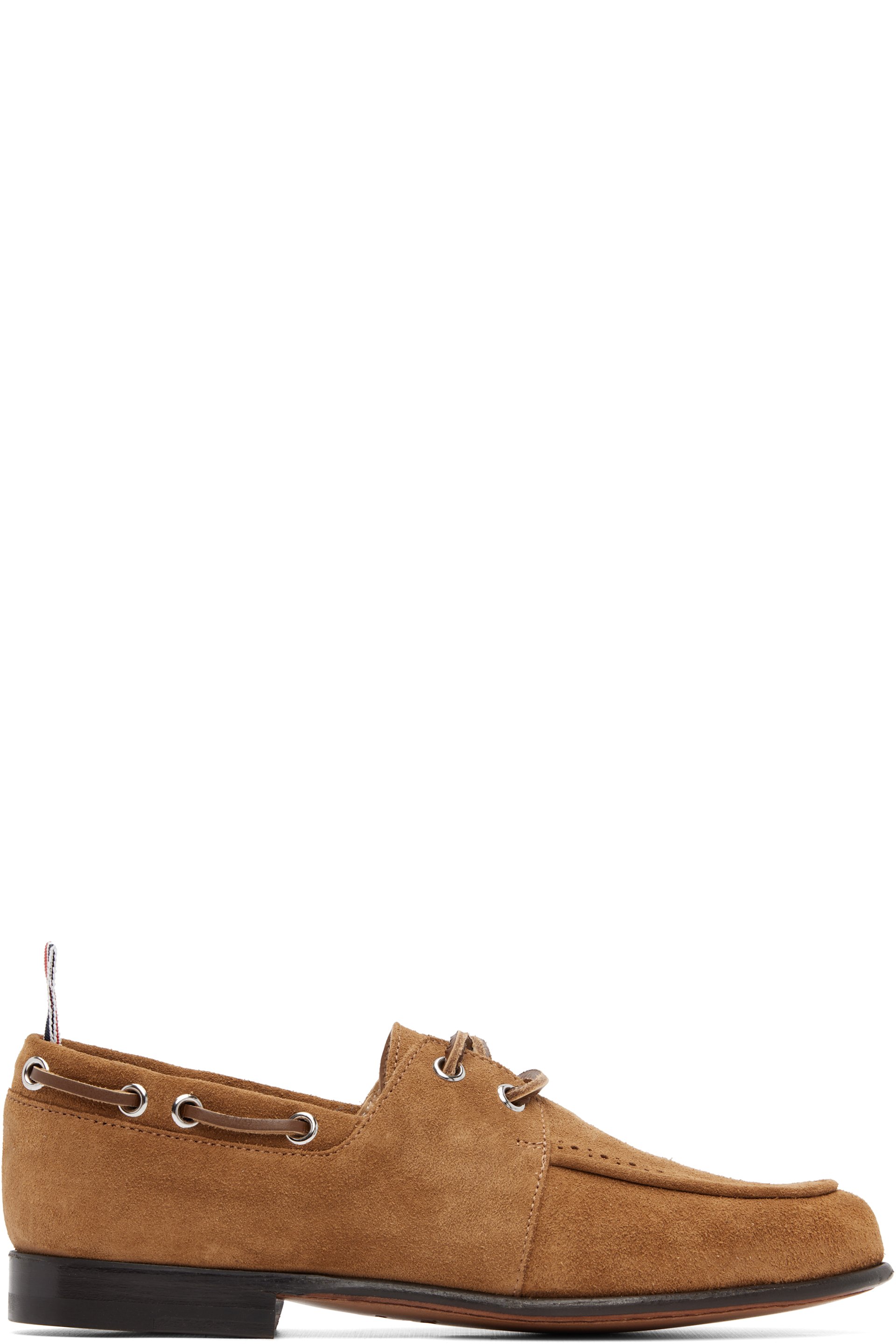 Thom Browne - Tan Suede Flex Leather Sole Boat Shoes