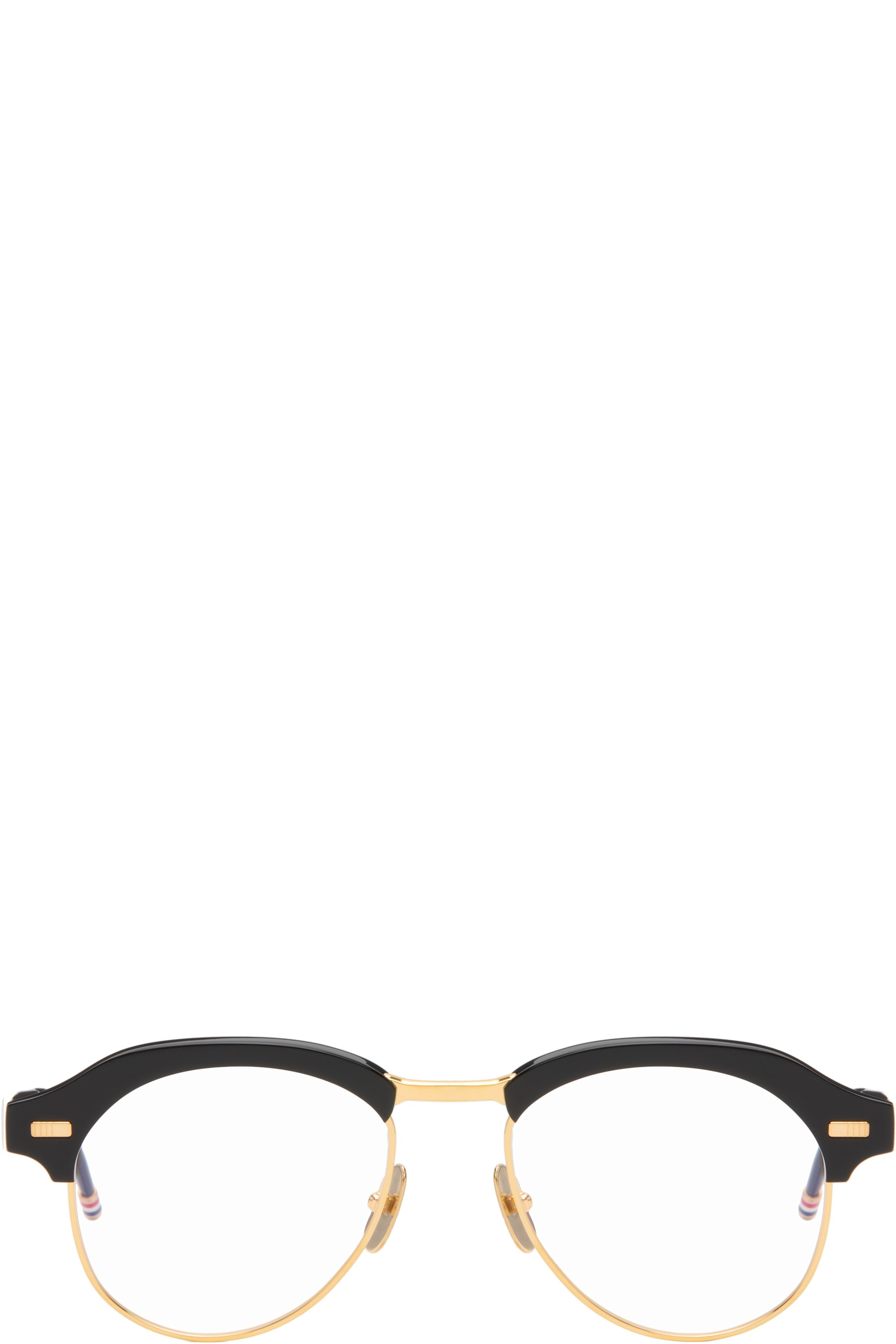 Thom Browne - Black Acetate & Titanium Pilot Glasses