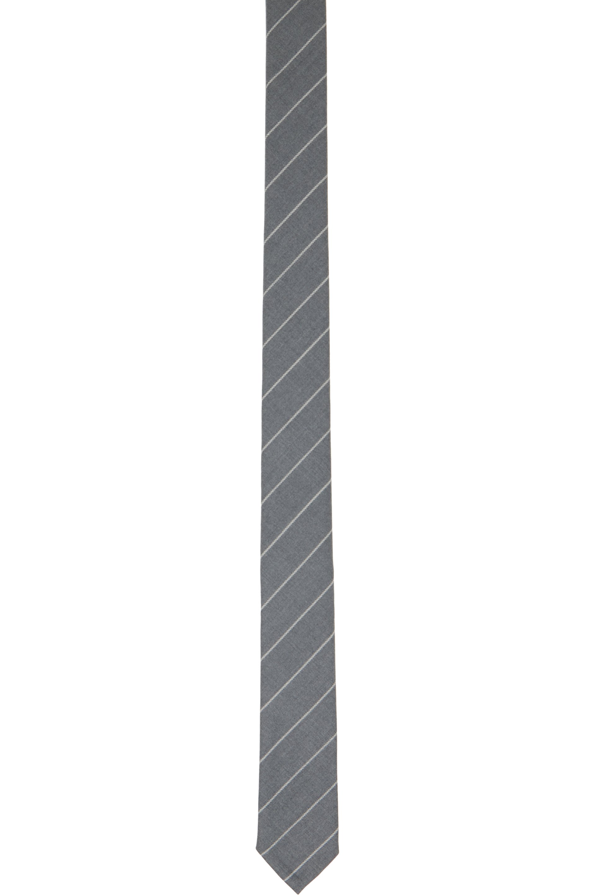 Thom Browne - Gray Pinstripe Tie