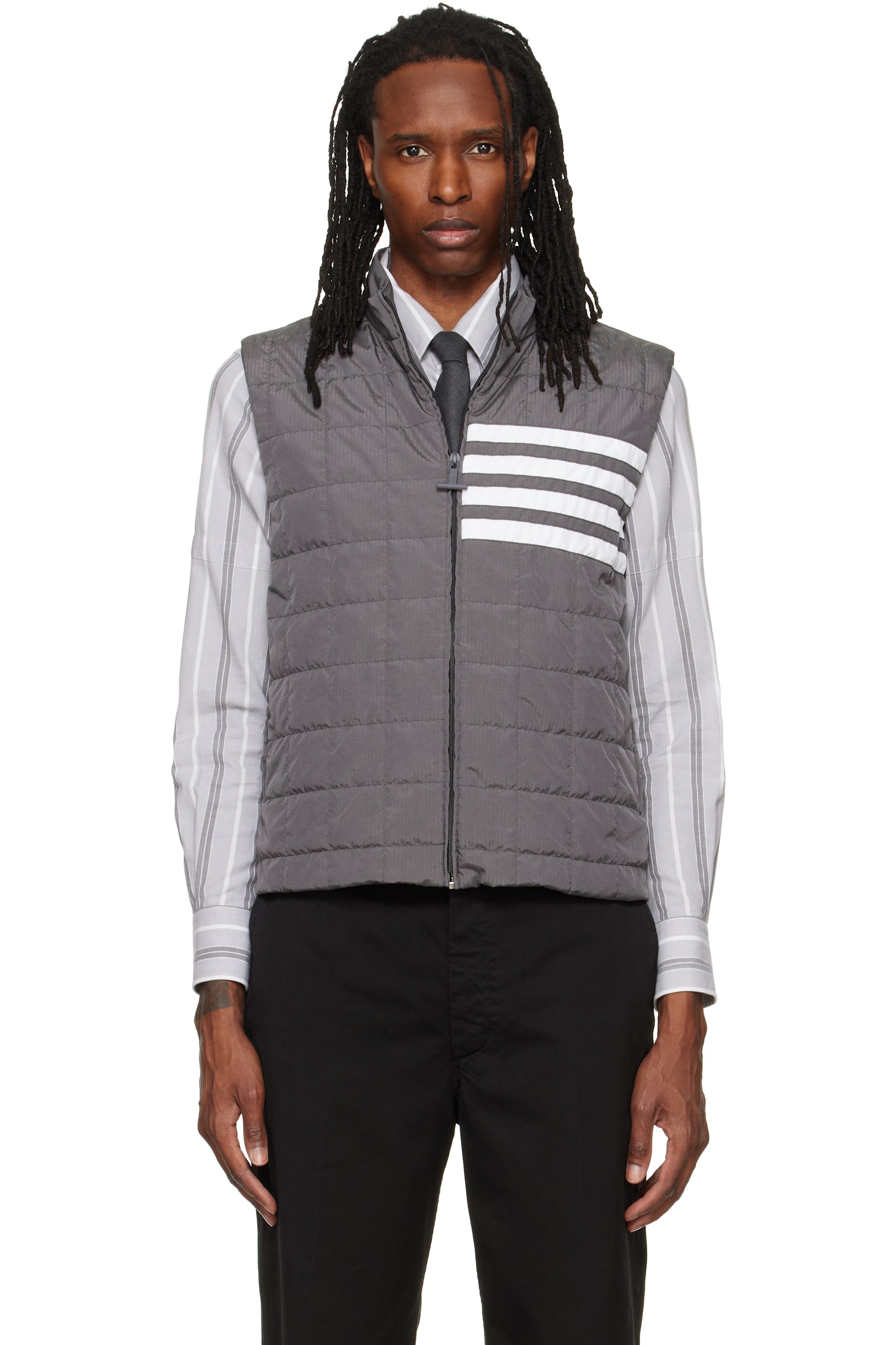 Thom Browne - Gray Ripstop Light Weight Down Vest