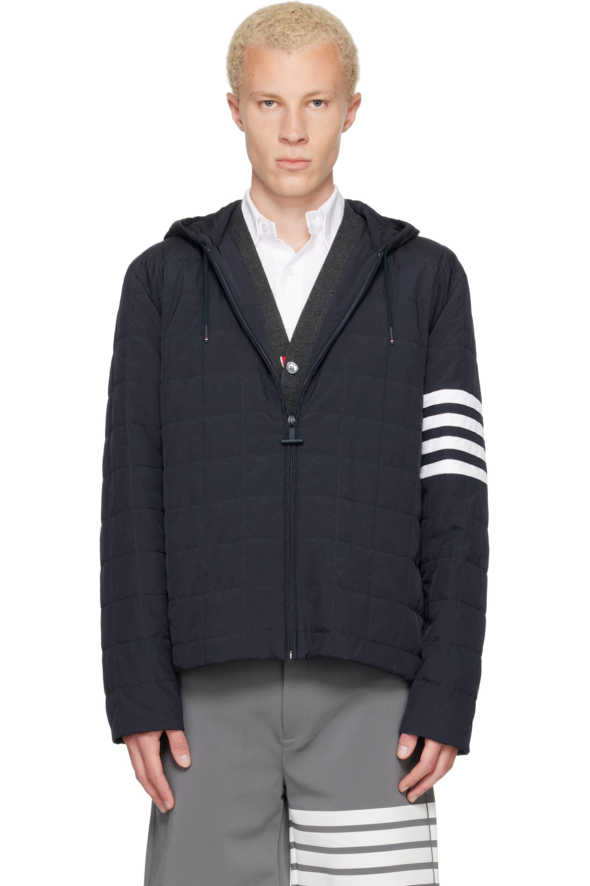 Thom Browne - Navy Ripstop Light Weight Down Jacket