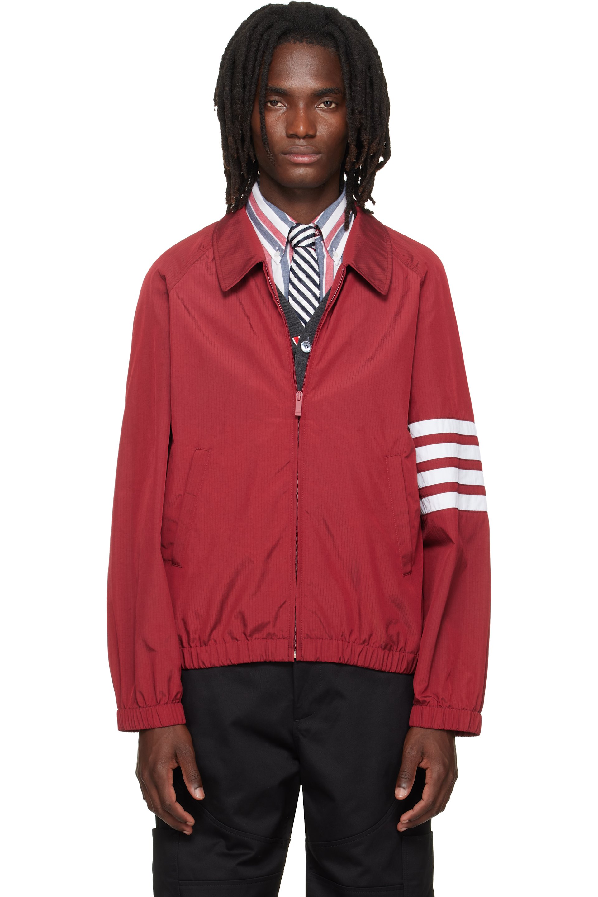 Thom Browne - Red Ripstop Raglan Coach Jacket