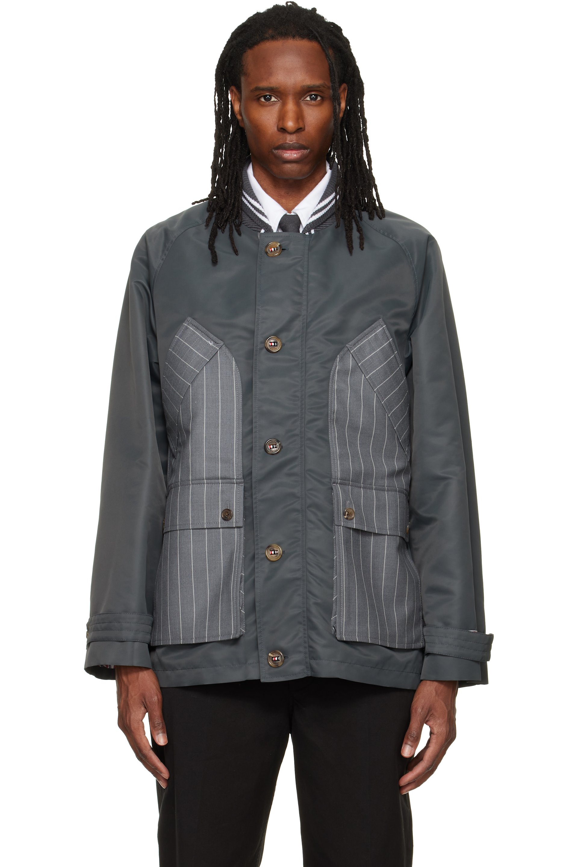 Thom Browne - Gray Tech Twill Field Jacket