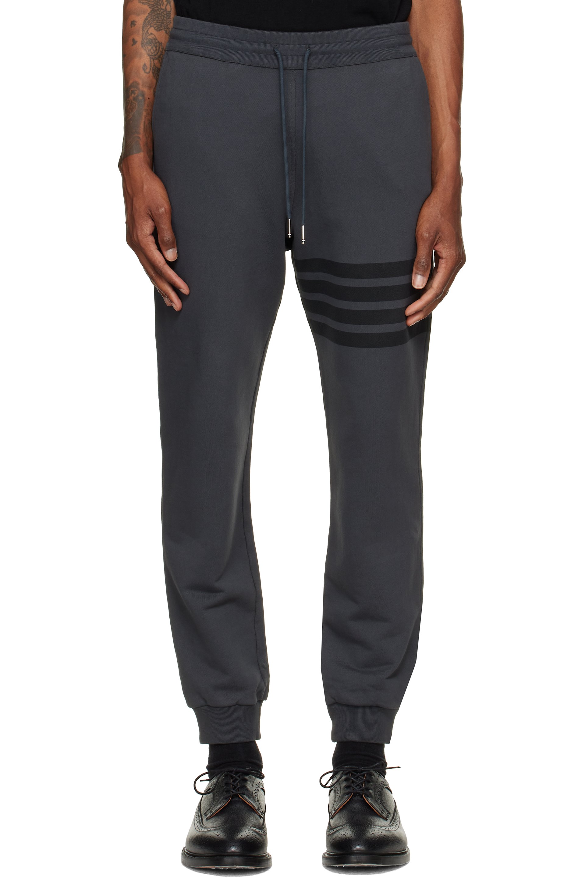 Thom Browne - Gray Solid Loopback 4-Bar Sweatpants