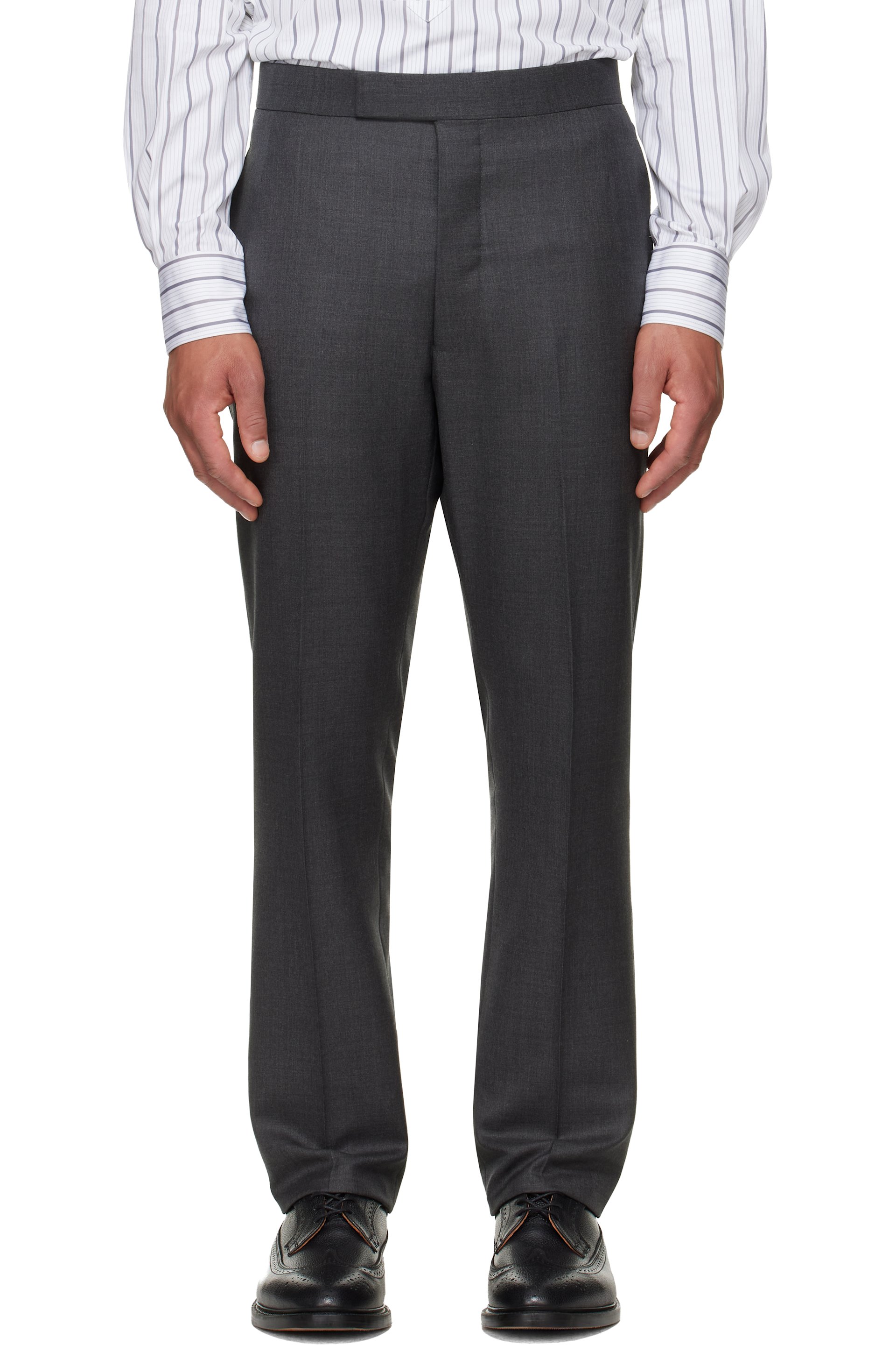 Thom Browne - Gray Classic Twill Backstrap Trousers