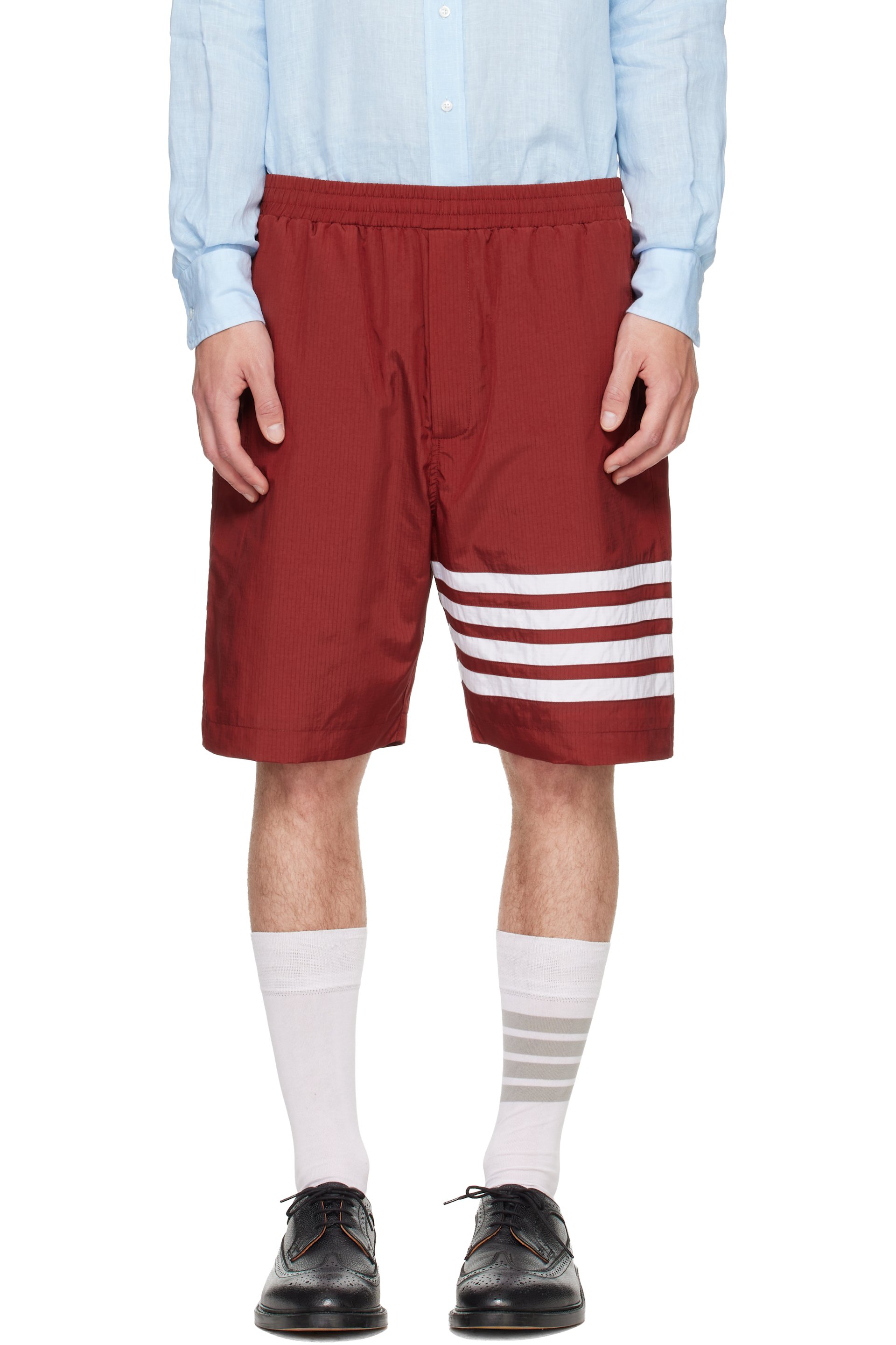 Thom Browne - Red Ripstop 4-Bar Track Shorts