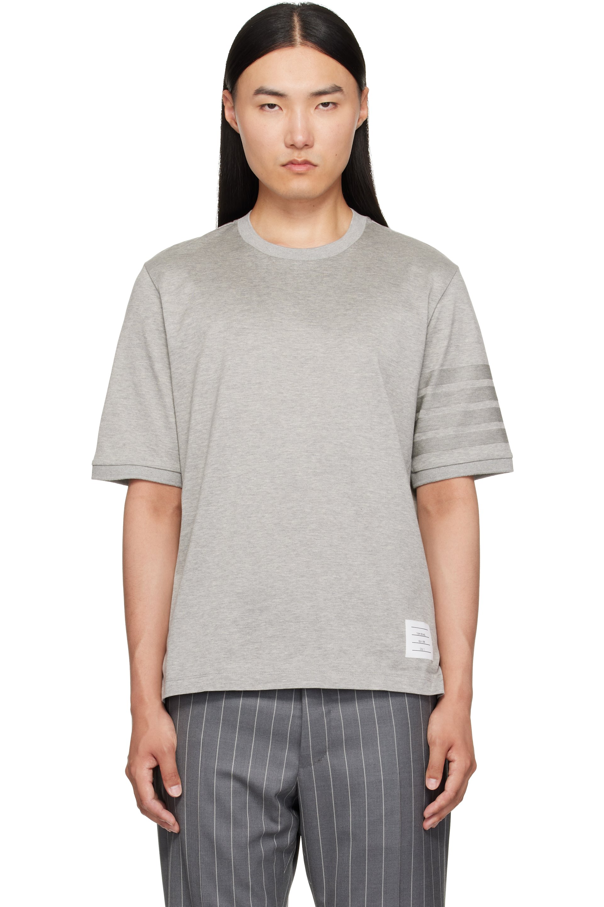 Thom Browne - Gray Jersey Ottoman 4-Bar T-Shirt