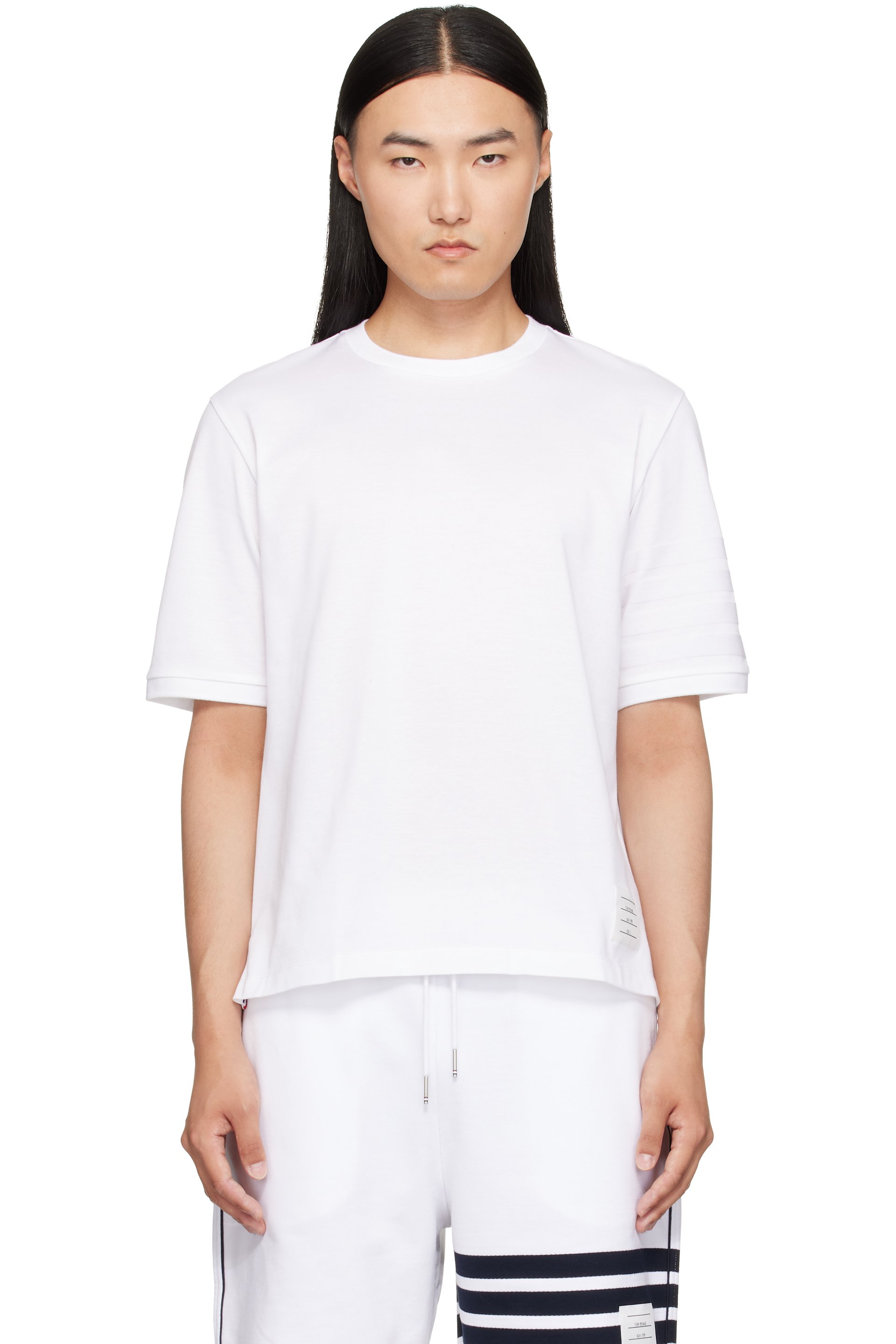 Thom Browne - White Jersey Ottoman 4-Bar T-Shirt