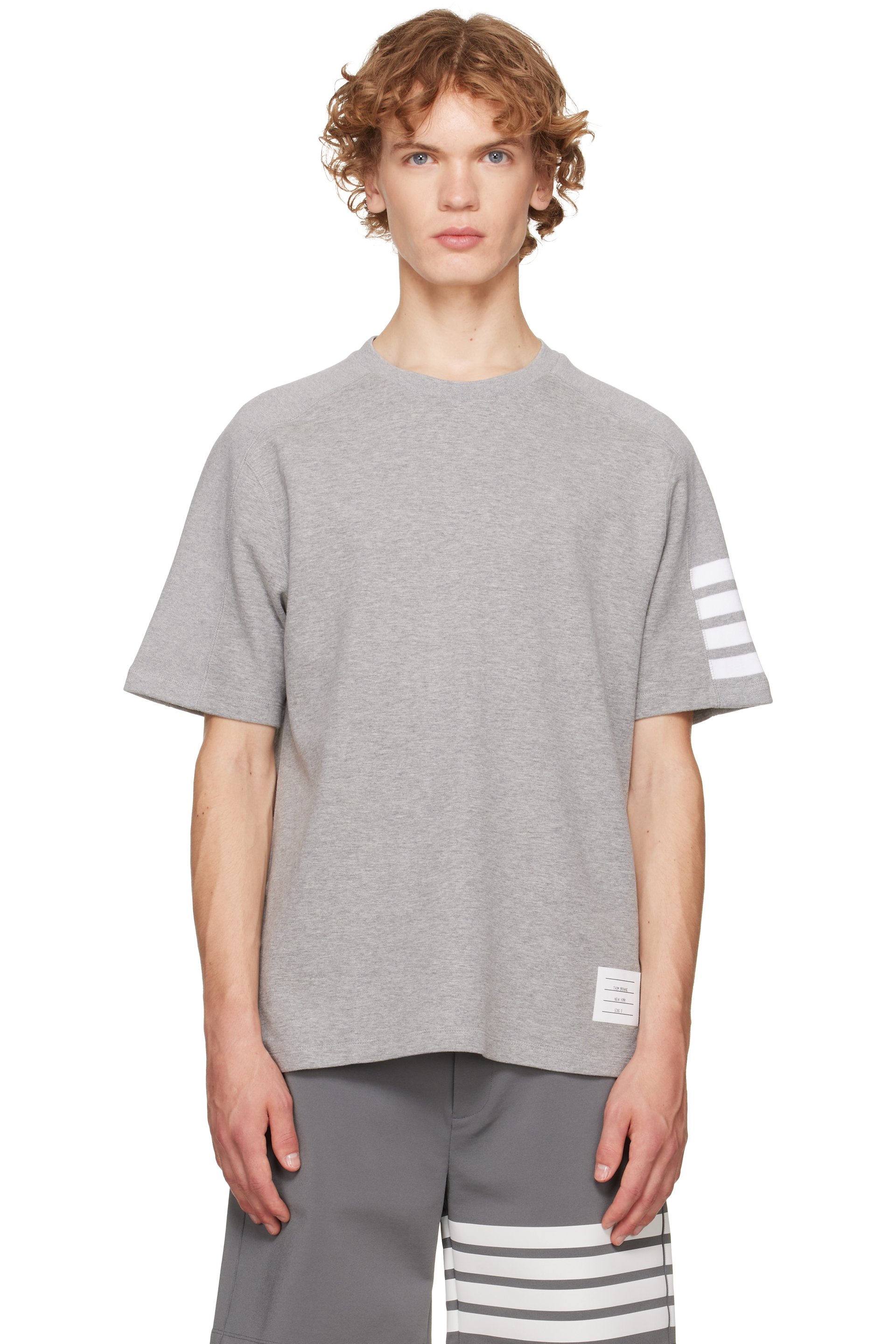 Thom Browne - Gray Milano Cotton 4-Bar T-shirt