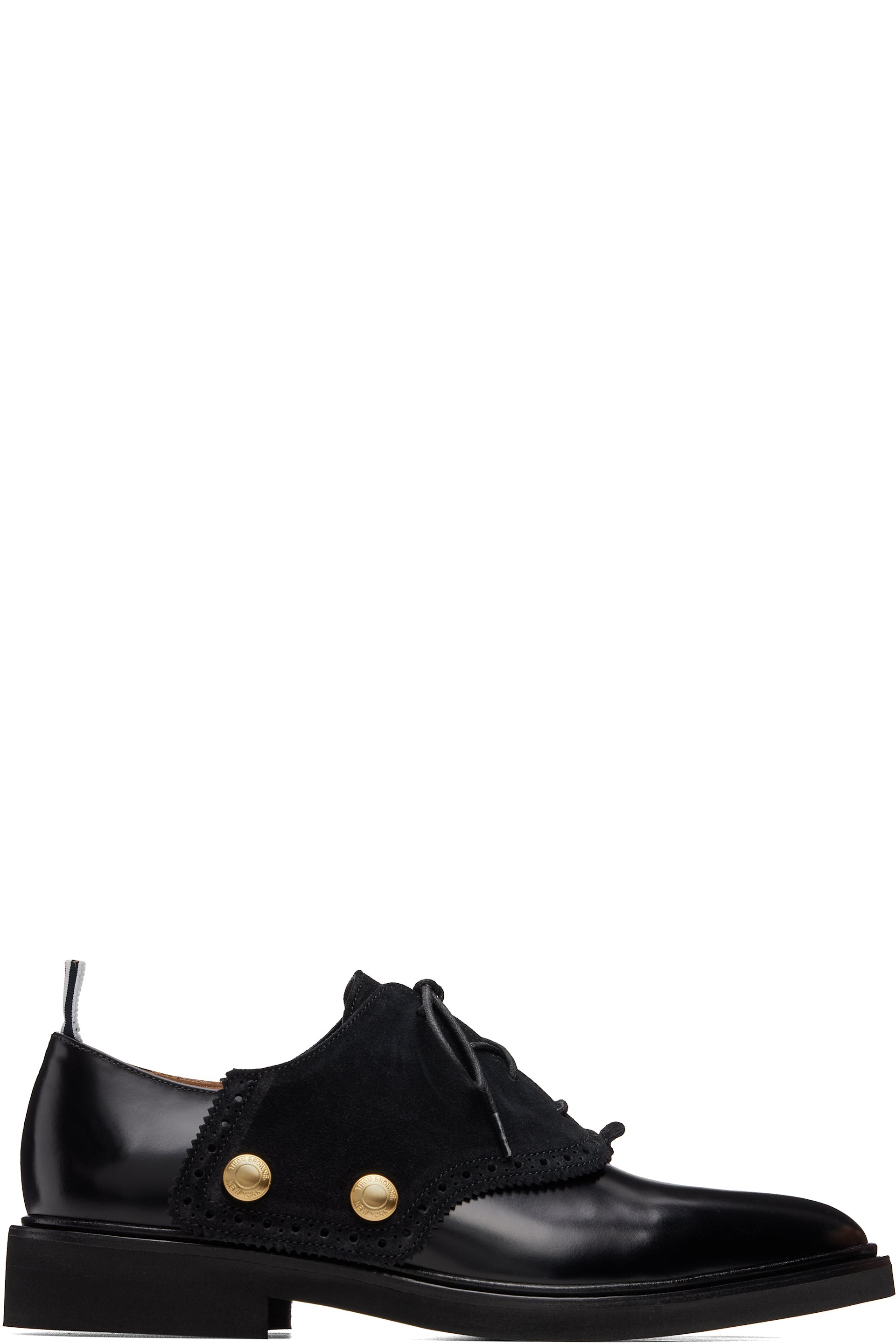 Thom Browne - Black Soft Spazzolato Micro Sole Saddle Derbys