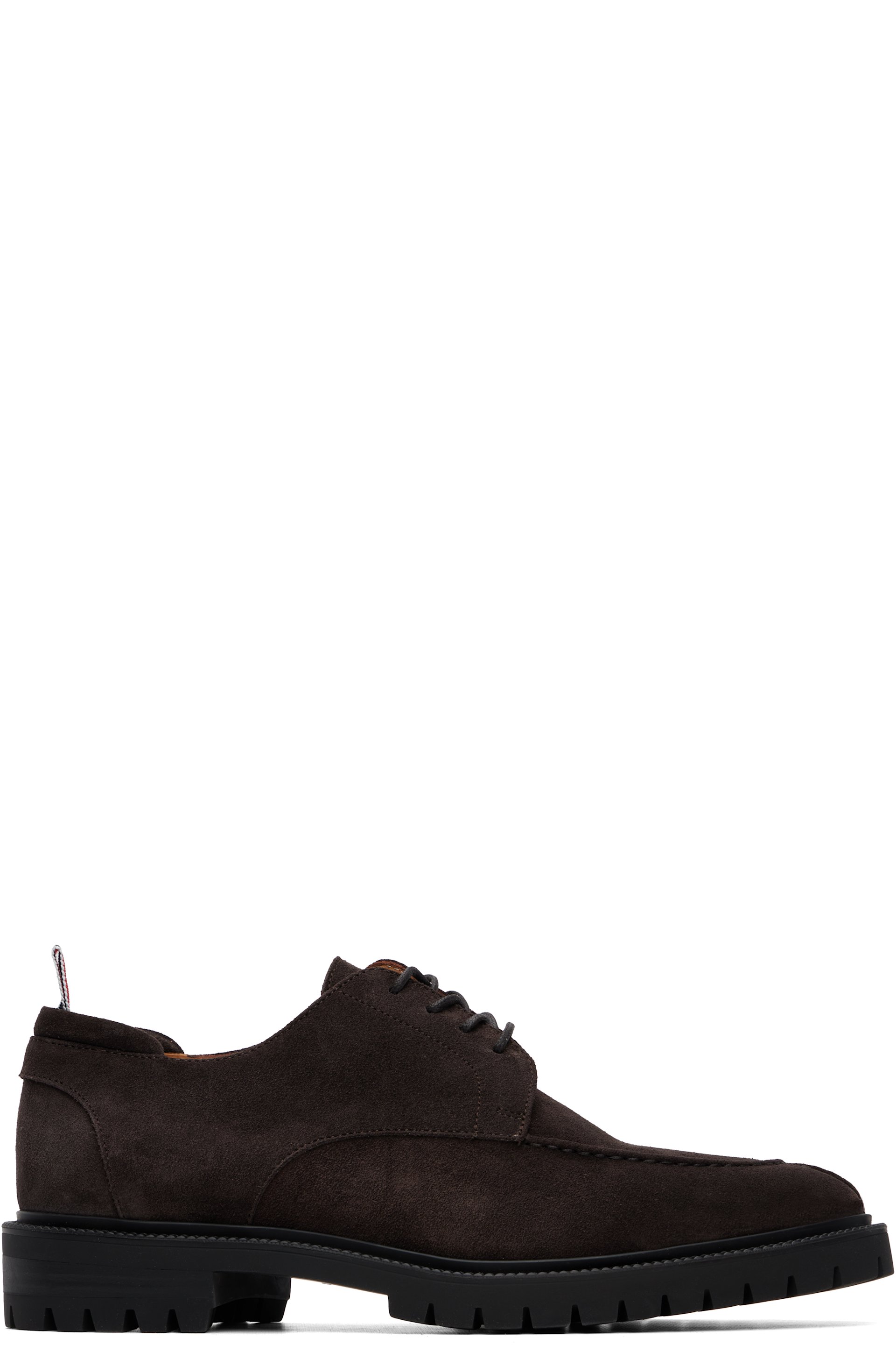 Thom Browne - Brown Calf Suede Commando Sole Derbys