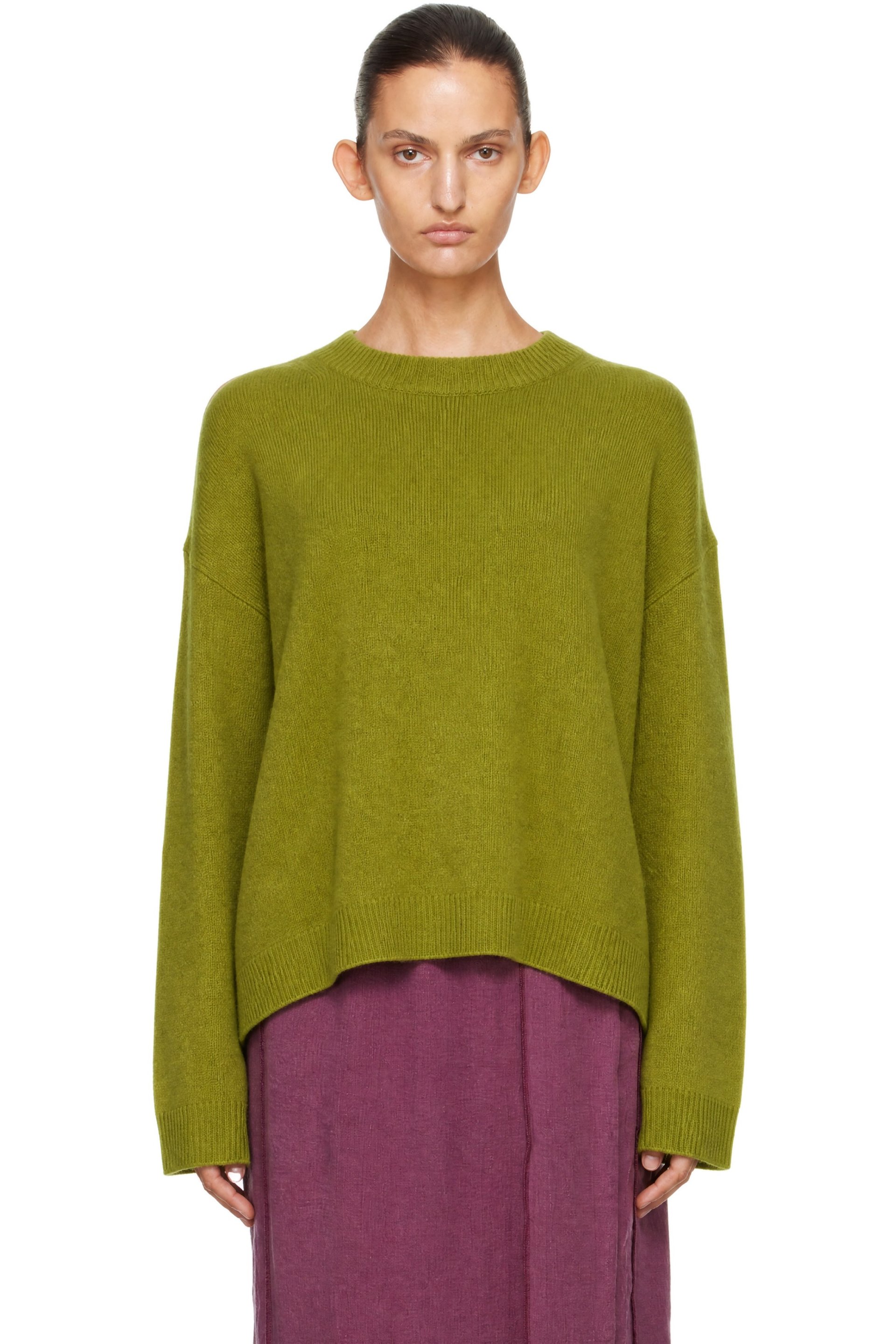 Staud - Green Serrano Cashmere Relaxed Crew Sweater